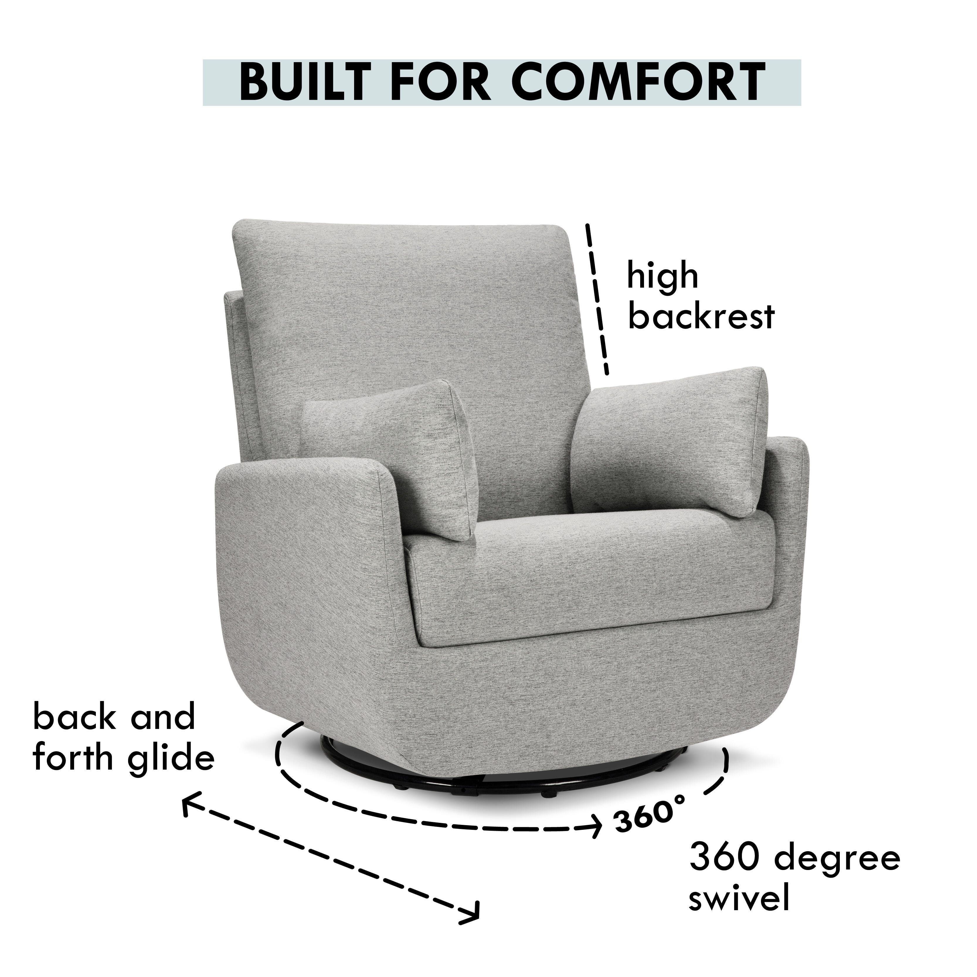 DaVinci Juno Swivel Glider, Frost Gray, large