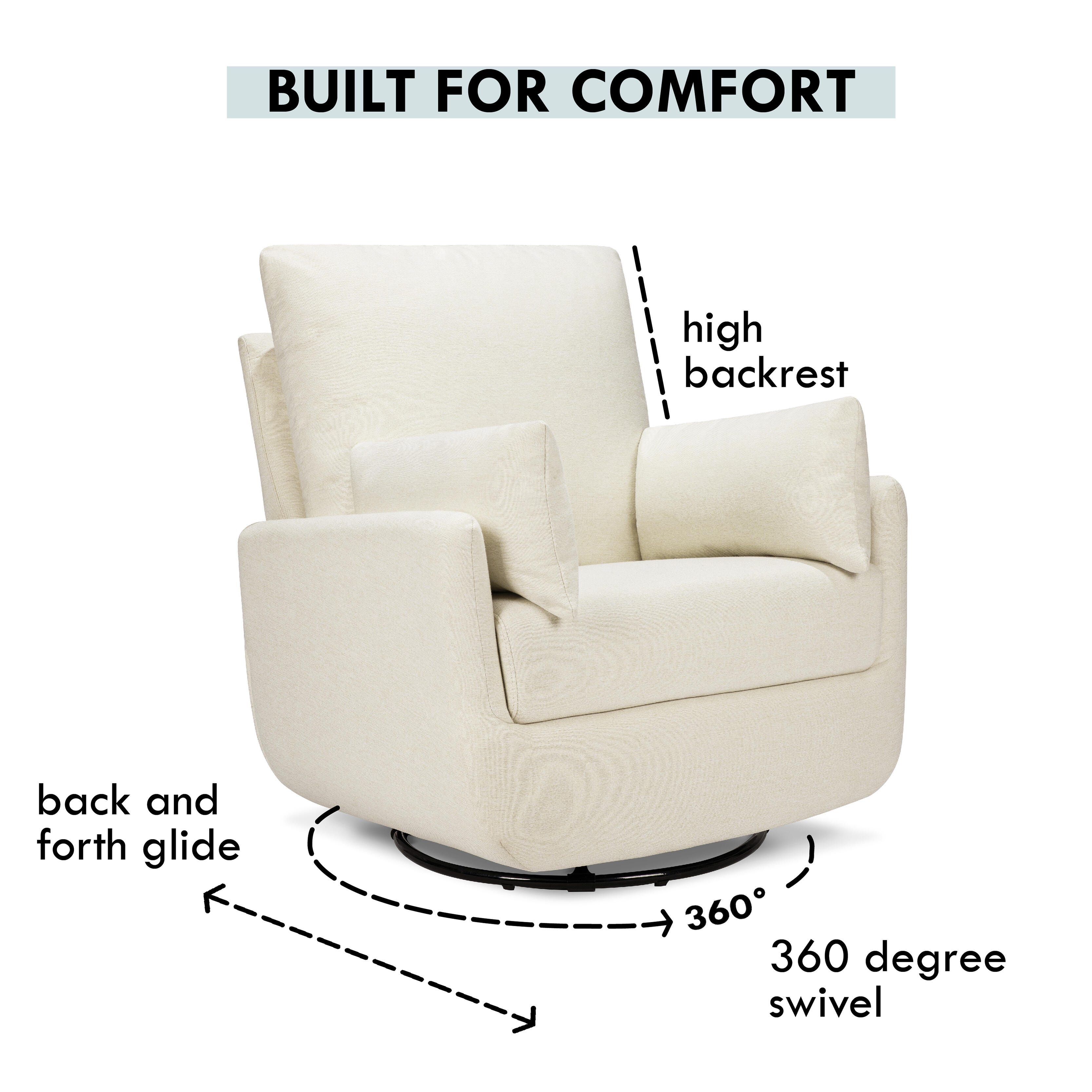 DaVinci Juno Swivel Glider, Vanilla, large