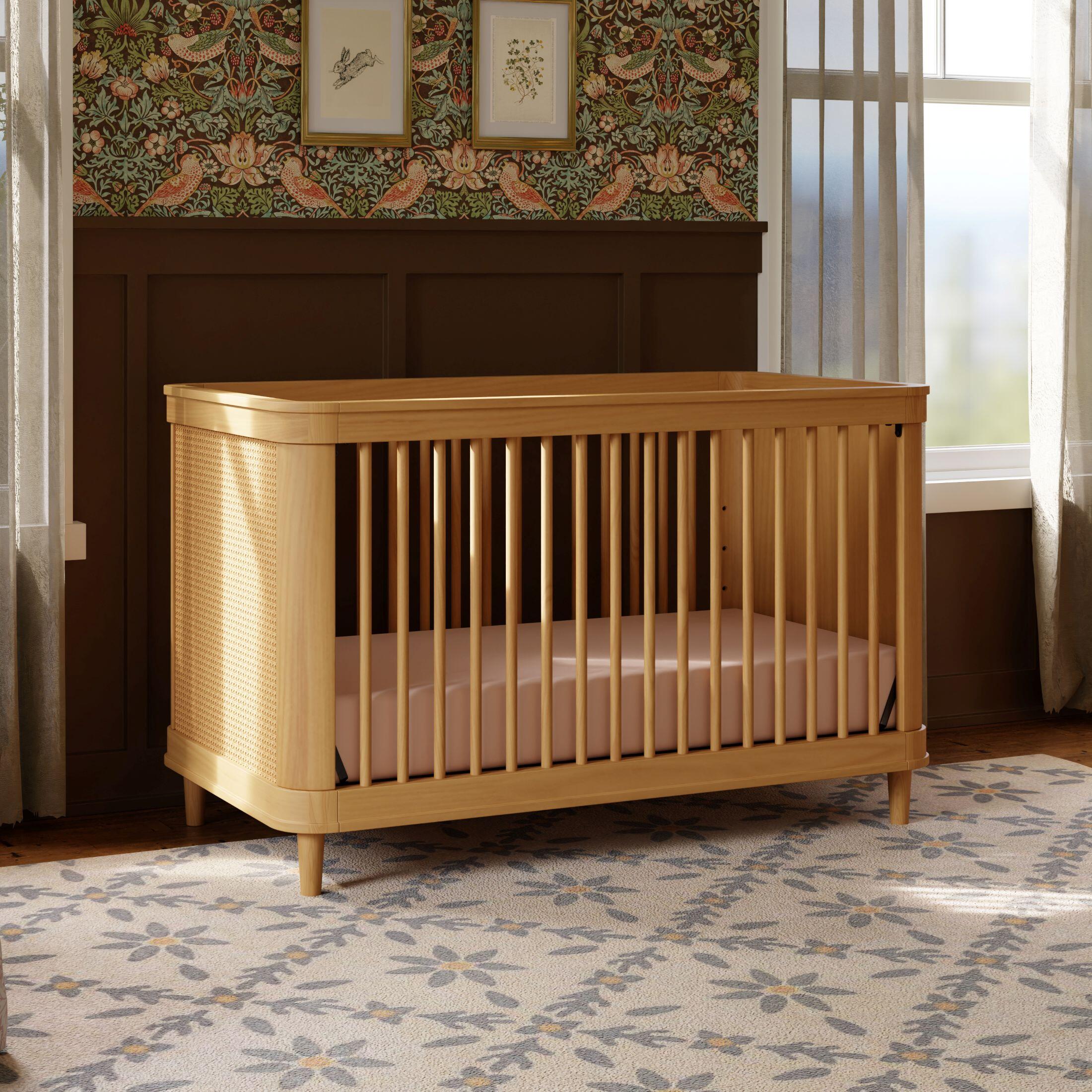 Namesake Marin with Cane 3-in-1 Convertible Crib, Honey, large