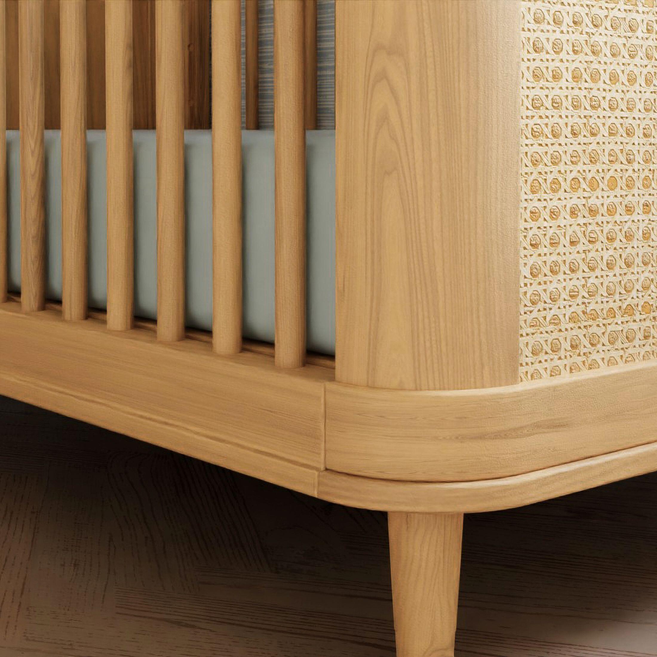Namesake Marin with Cane 3-in-1 Convertible Crib, Honey, large