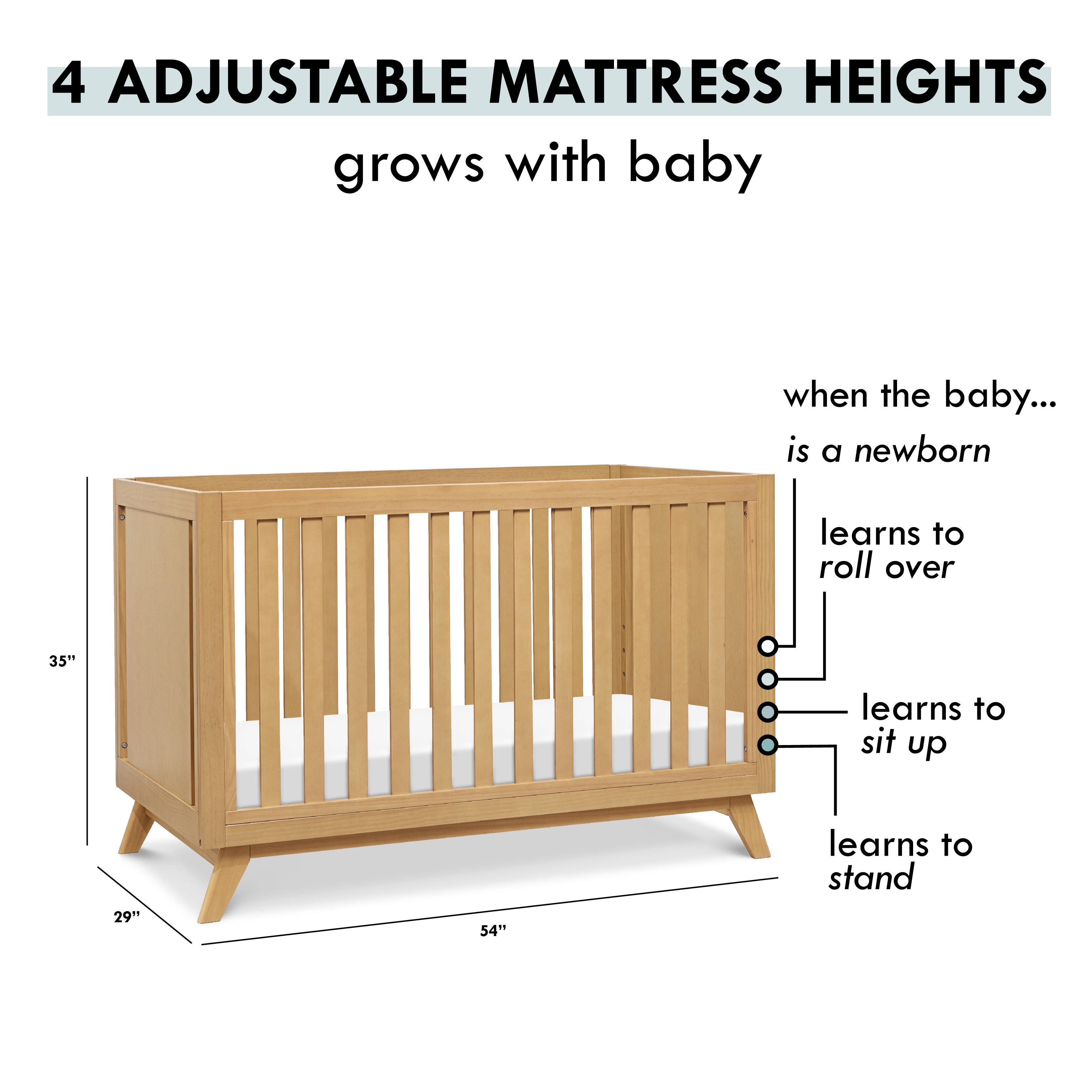 DaVinci Otto 3-in-1 Convertible Crib, Honey, large