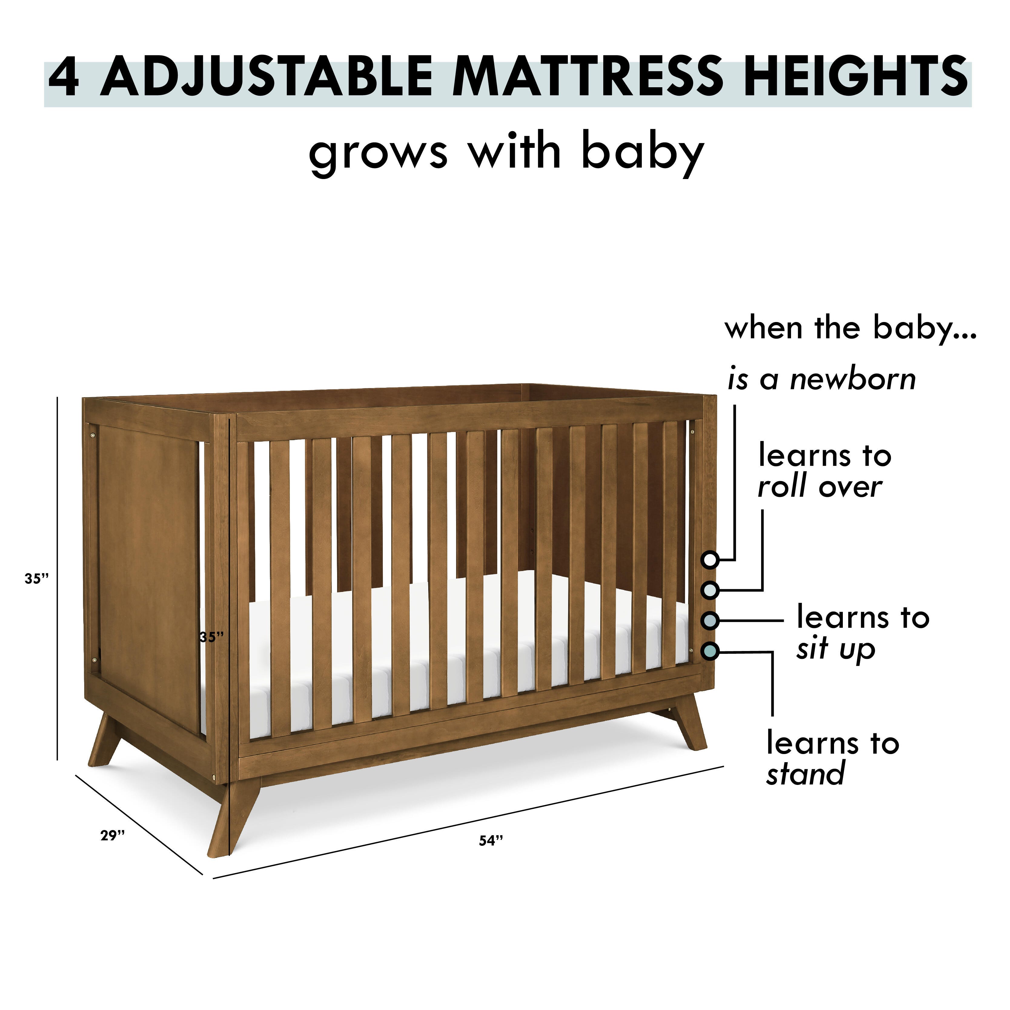 DaVinci Otto 3-in-1 Convertible Crib, Walnut, large