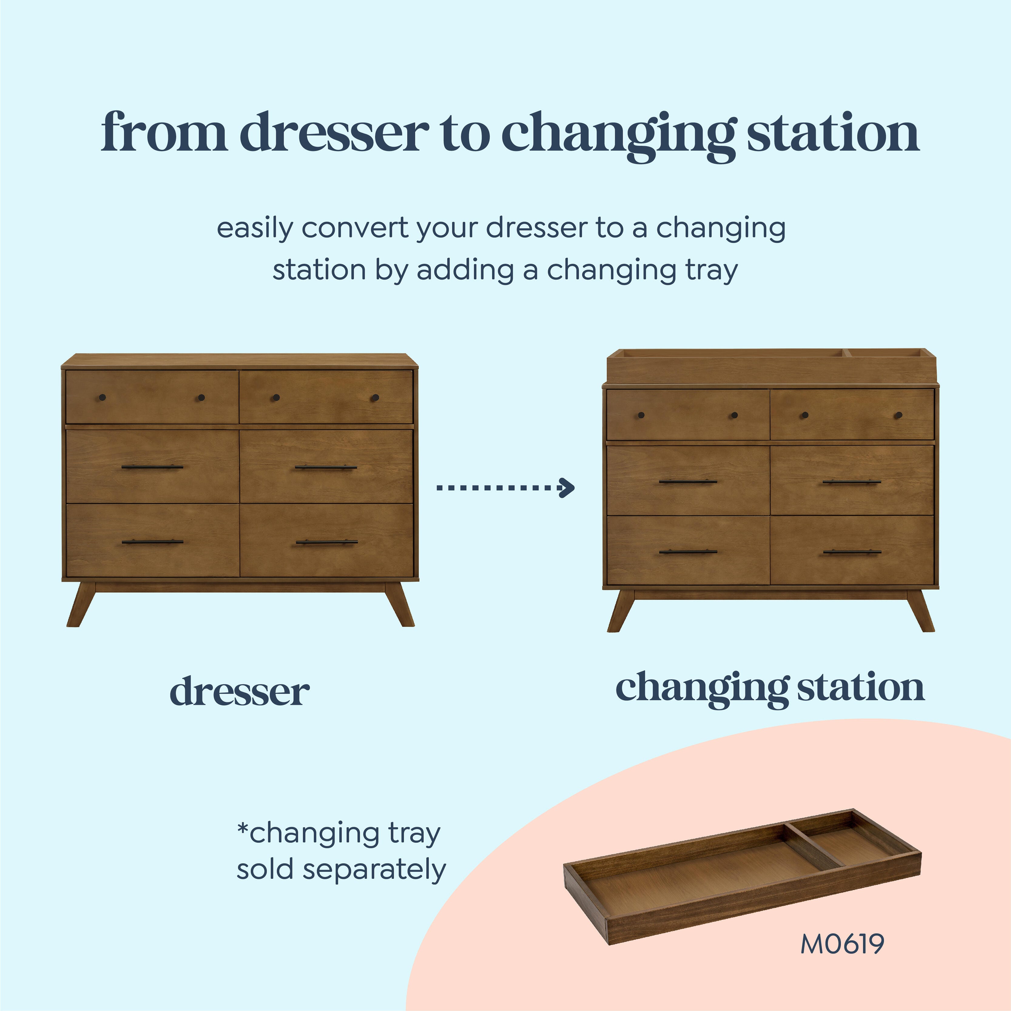 DaVinci Otto 6-Drawer Dresser, Walnut, large
