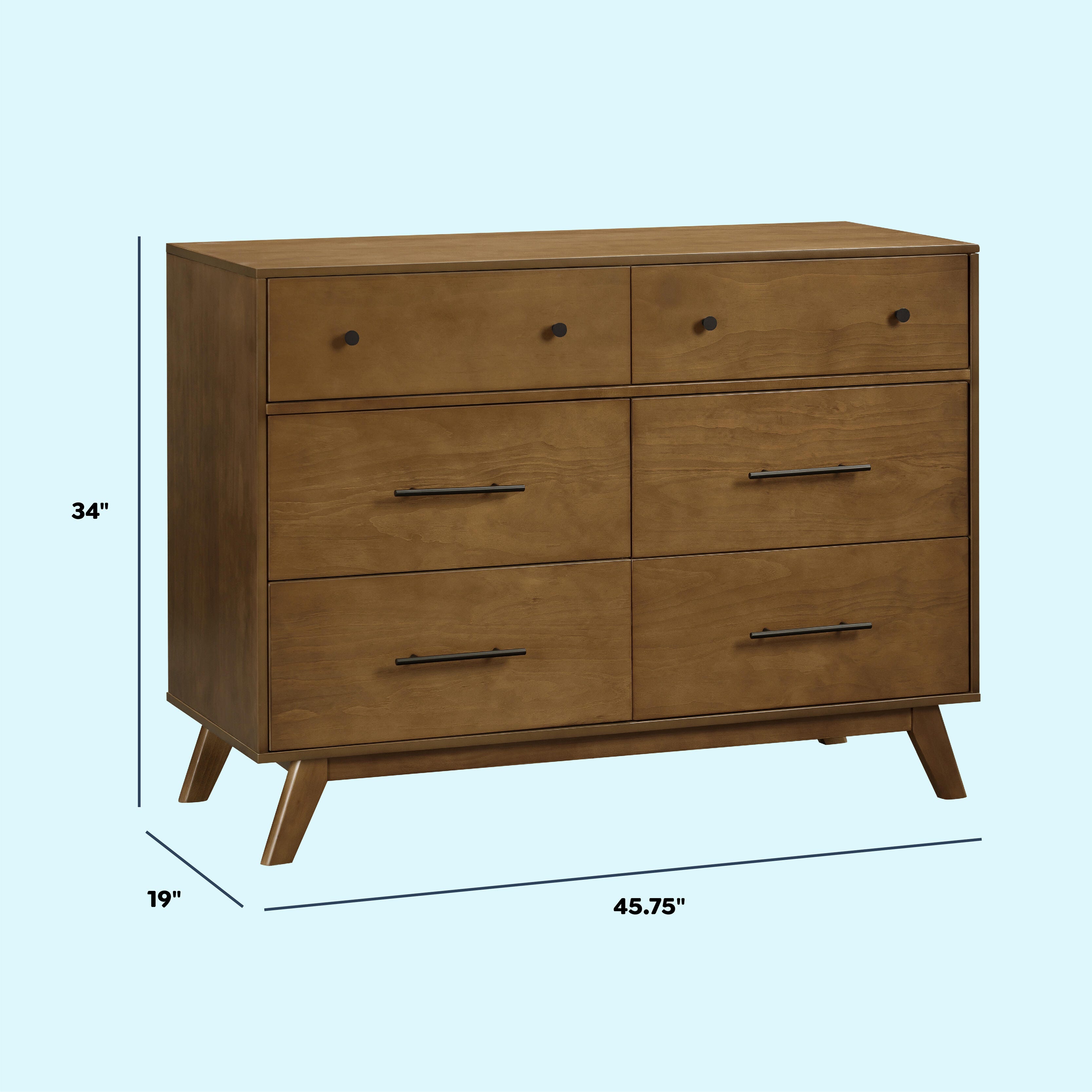 DaVinci Otto 6-Drawer Dresser, Walnut, large