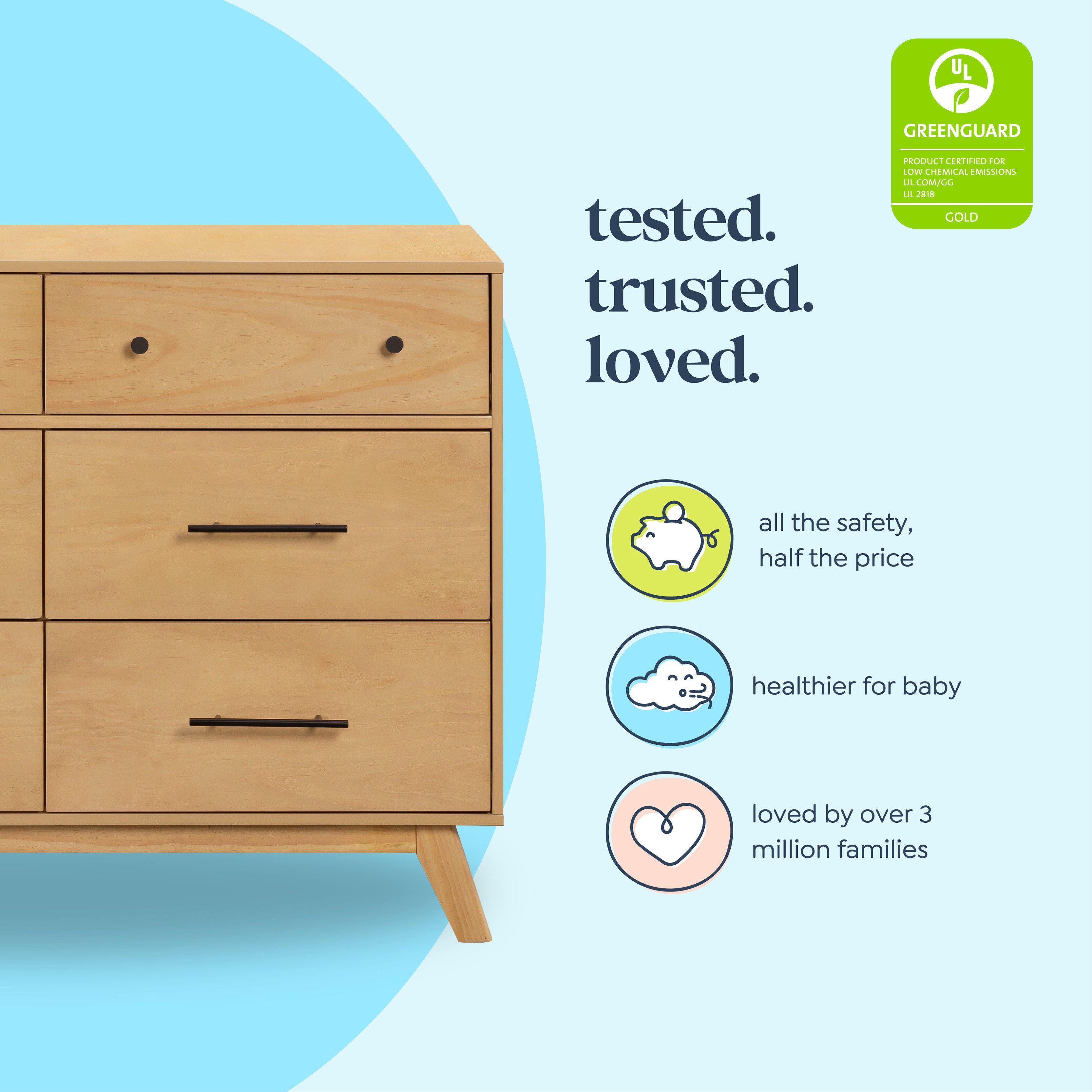 DaVinci Otto 6-Drawer Dresser, Honey, large