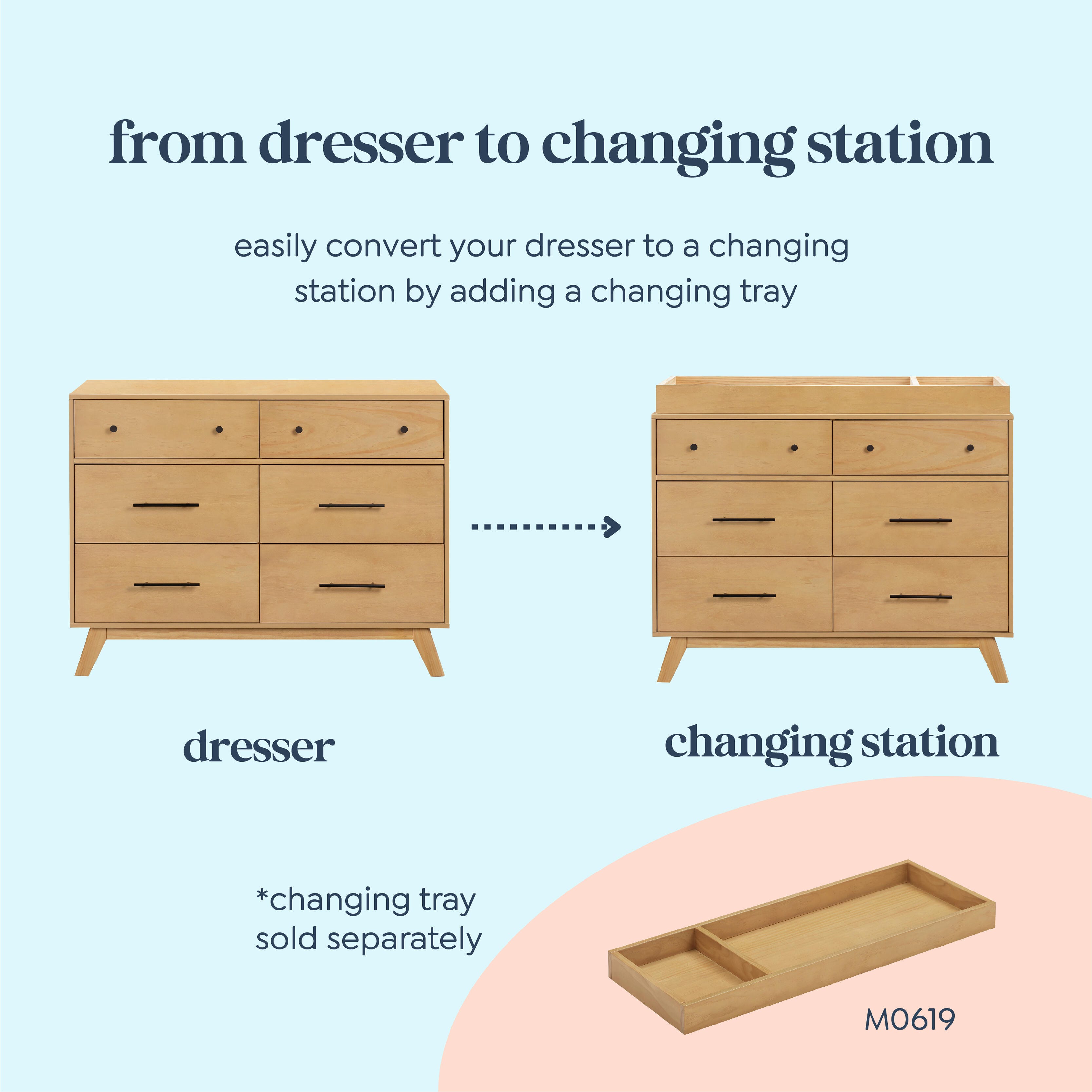 DaVinci Otto 6-Drawer Dresser, Honey, large