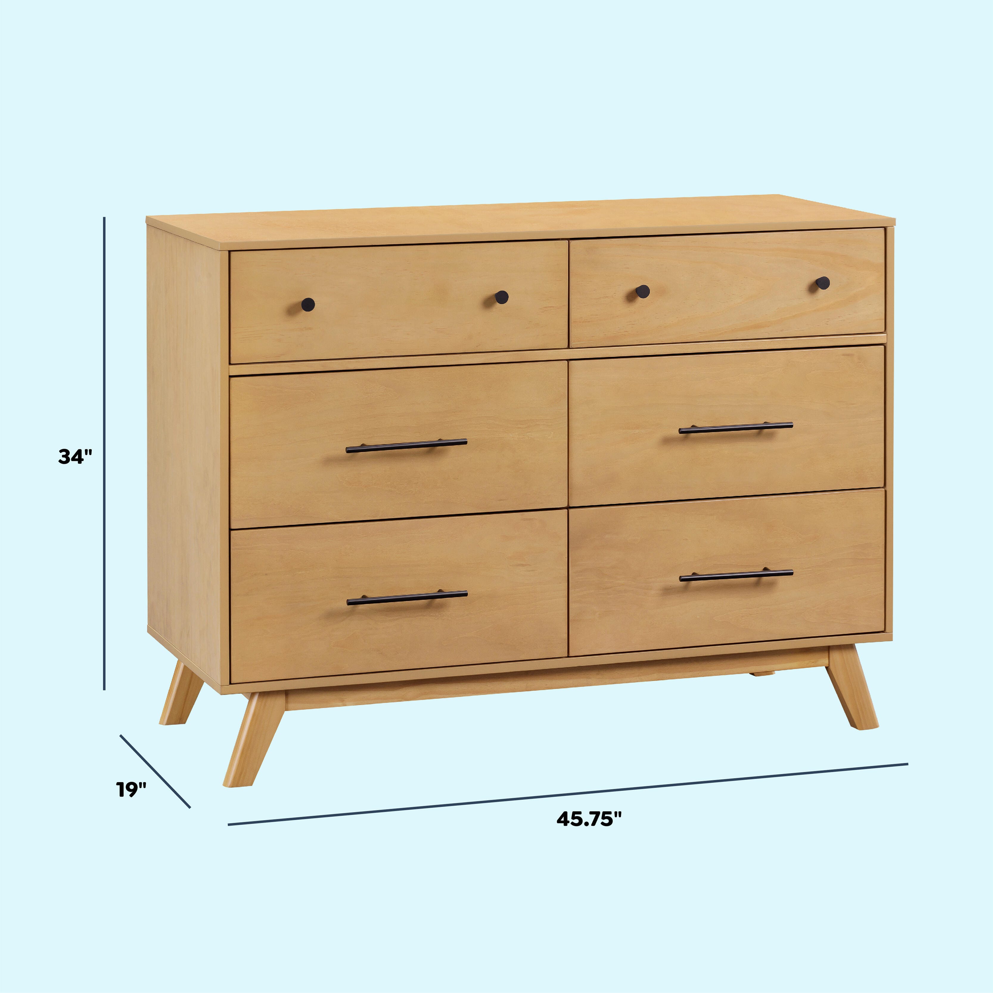 DaVinci Otto 6-Drawer Dresser, Honey, large
