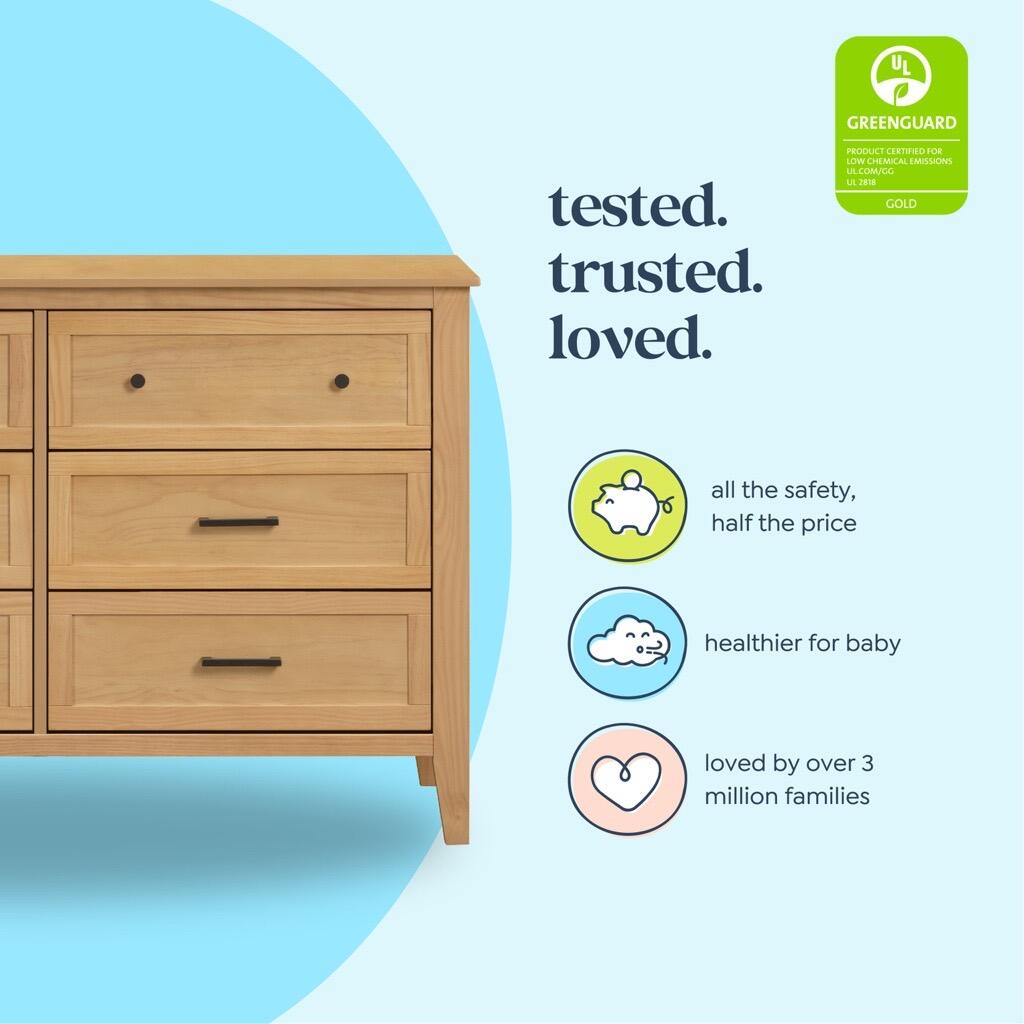 DaVinci Sawyer 6-Drawer Dresser, Honey, large