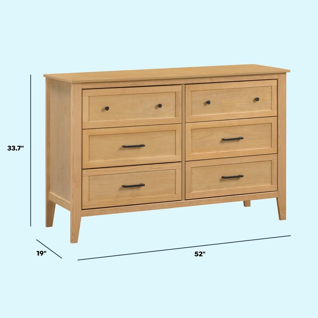 DaVinci Sawyer 6-Drawer Dresser, Honey, large
