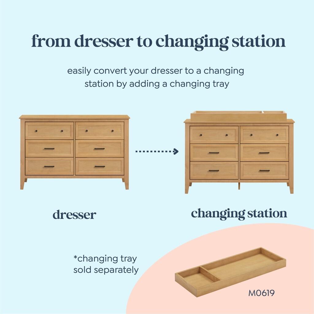 DaVinci Sawyer 6-Drawer Dresser, Honey, large
