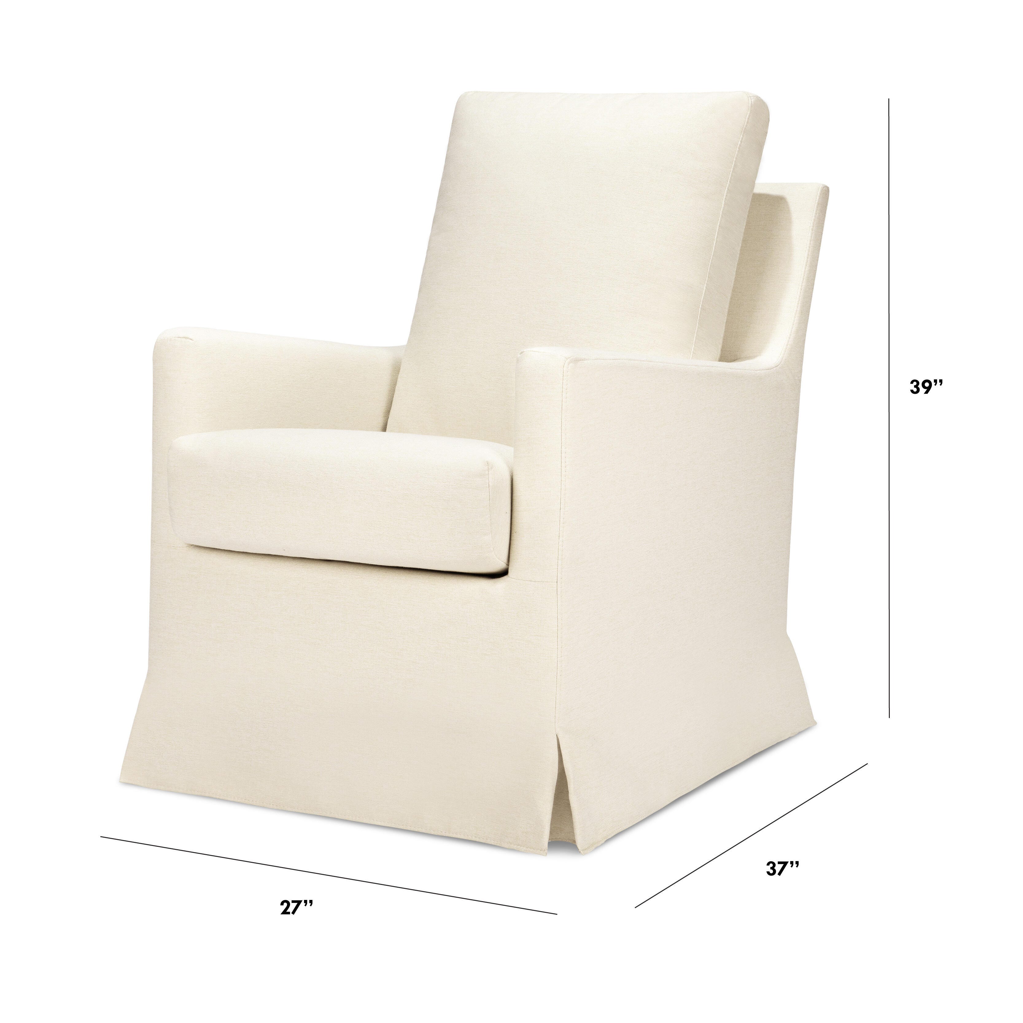 DaVinci Suzy Swivel Glider Recliner, Vanilla, large