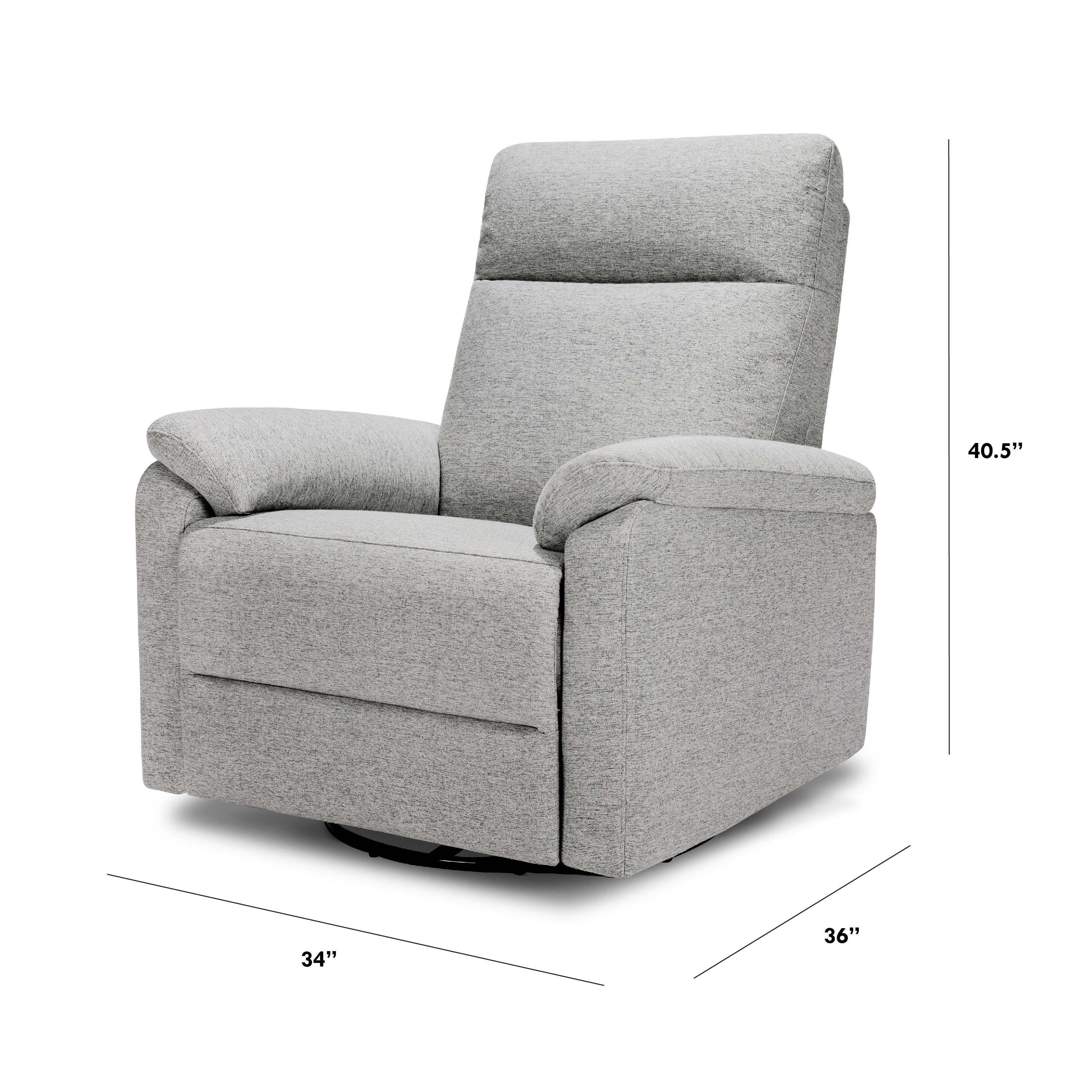 DaVinci Suzy Swivel Glider Recliner, Frost Gray, large