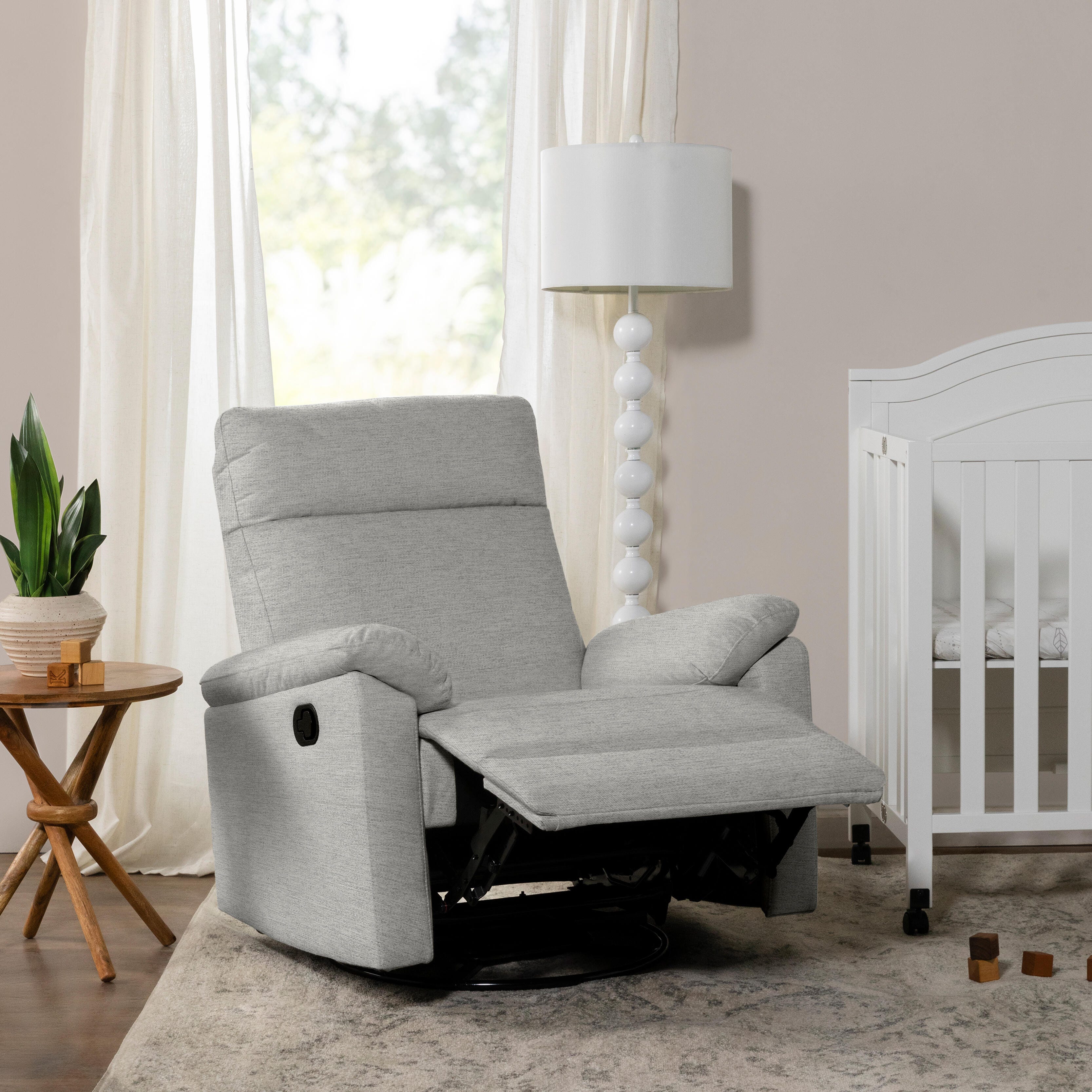 DaVinci Suzy Swivel Glider Recliner, Frost Gray, large