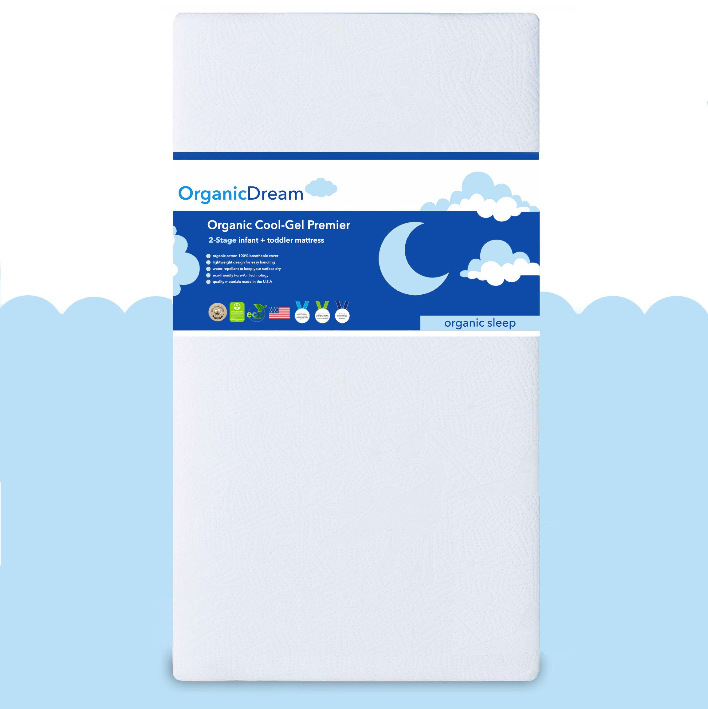 Organic Dream Cool-Gel Premier 2-Stage Crib & Toddler Mattress, , large