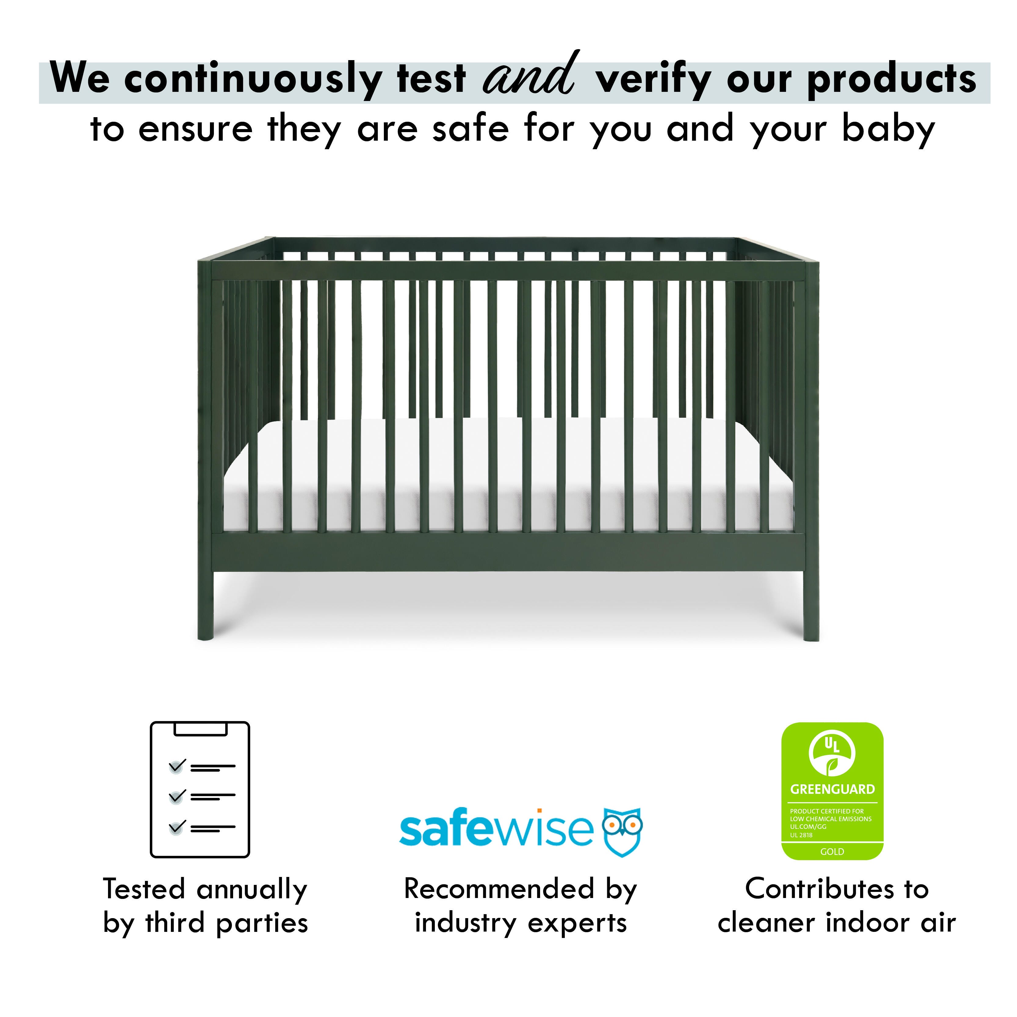 DaVinci Birdie 3-in-1 Convertible Crib, Forest Green, large