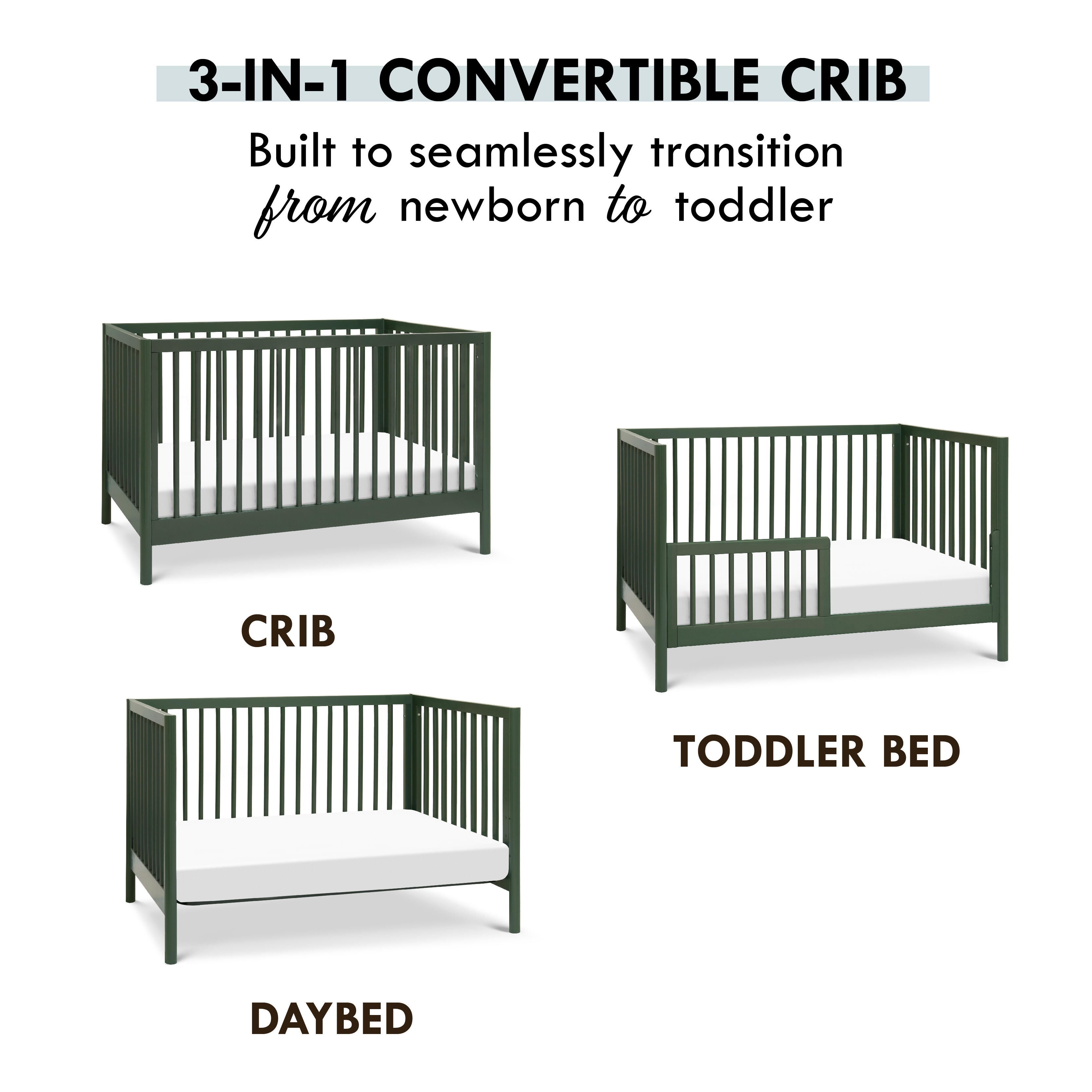 DaVinci Birdie 3-in-1 Convertible Crib, Forest Green, large