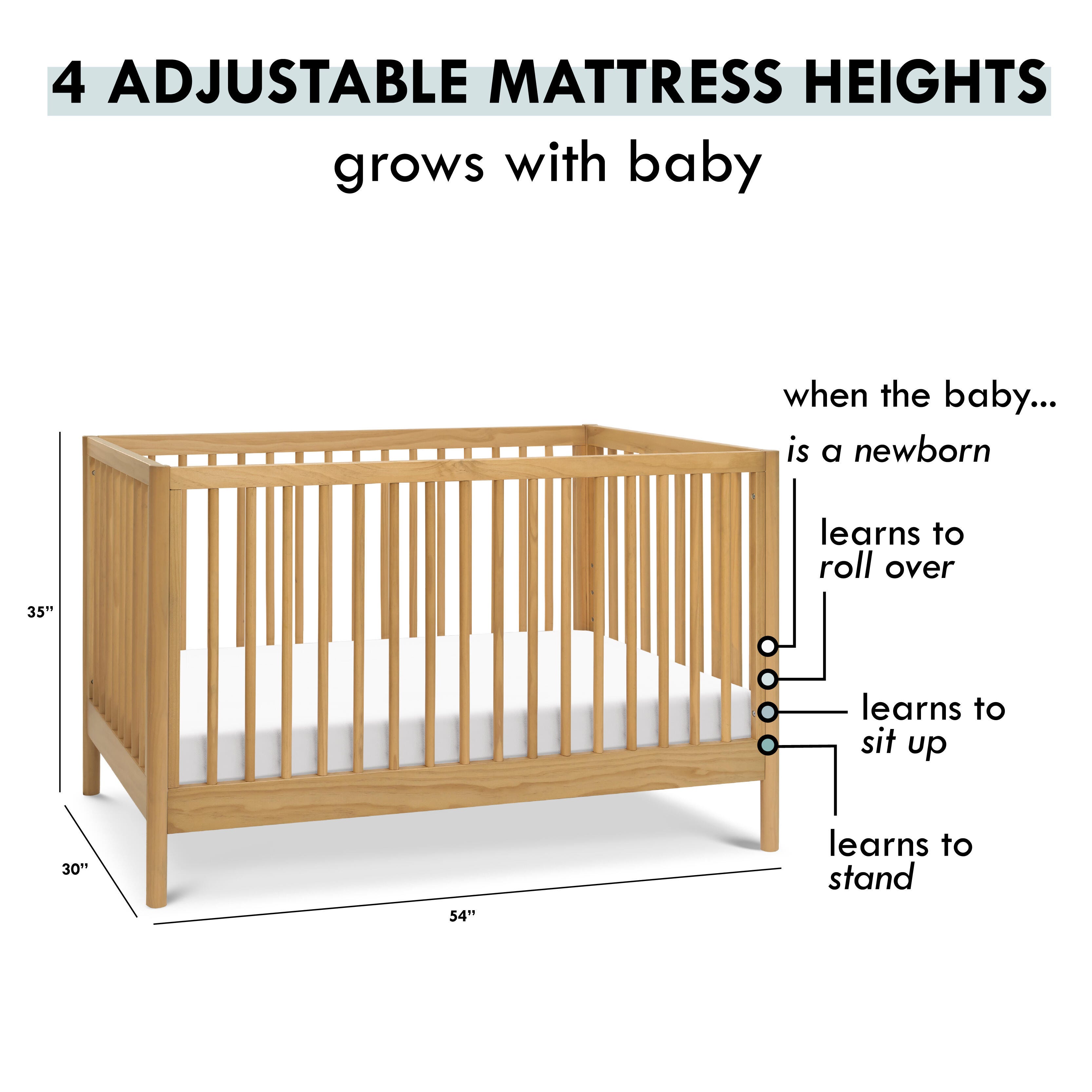 DaVinci Birdie 3-in-1 Convertible Crib, Honey, large