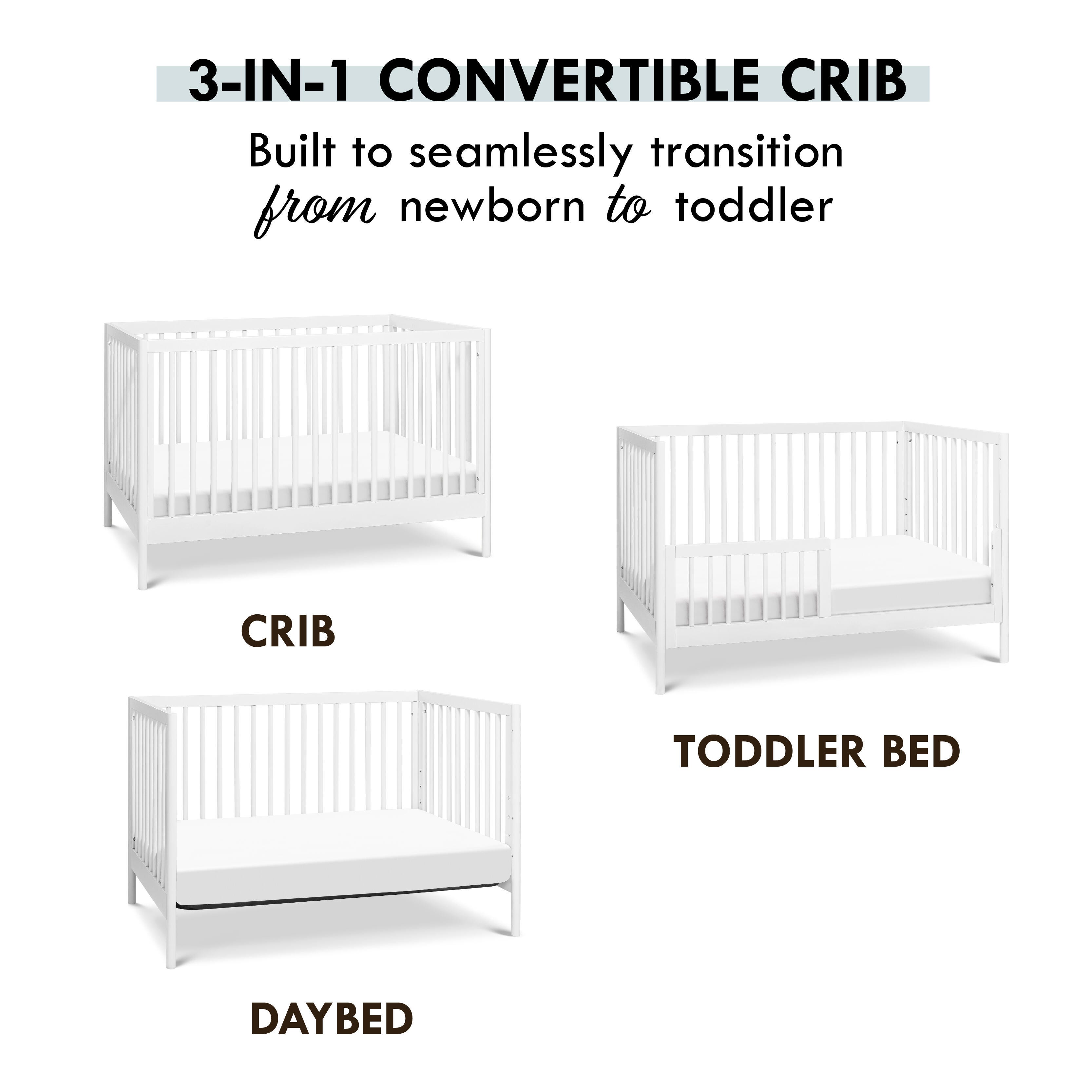 DaVinci Birdie 3-in-1 Convertible Crib, White, large