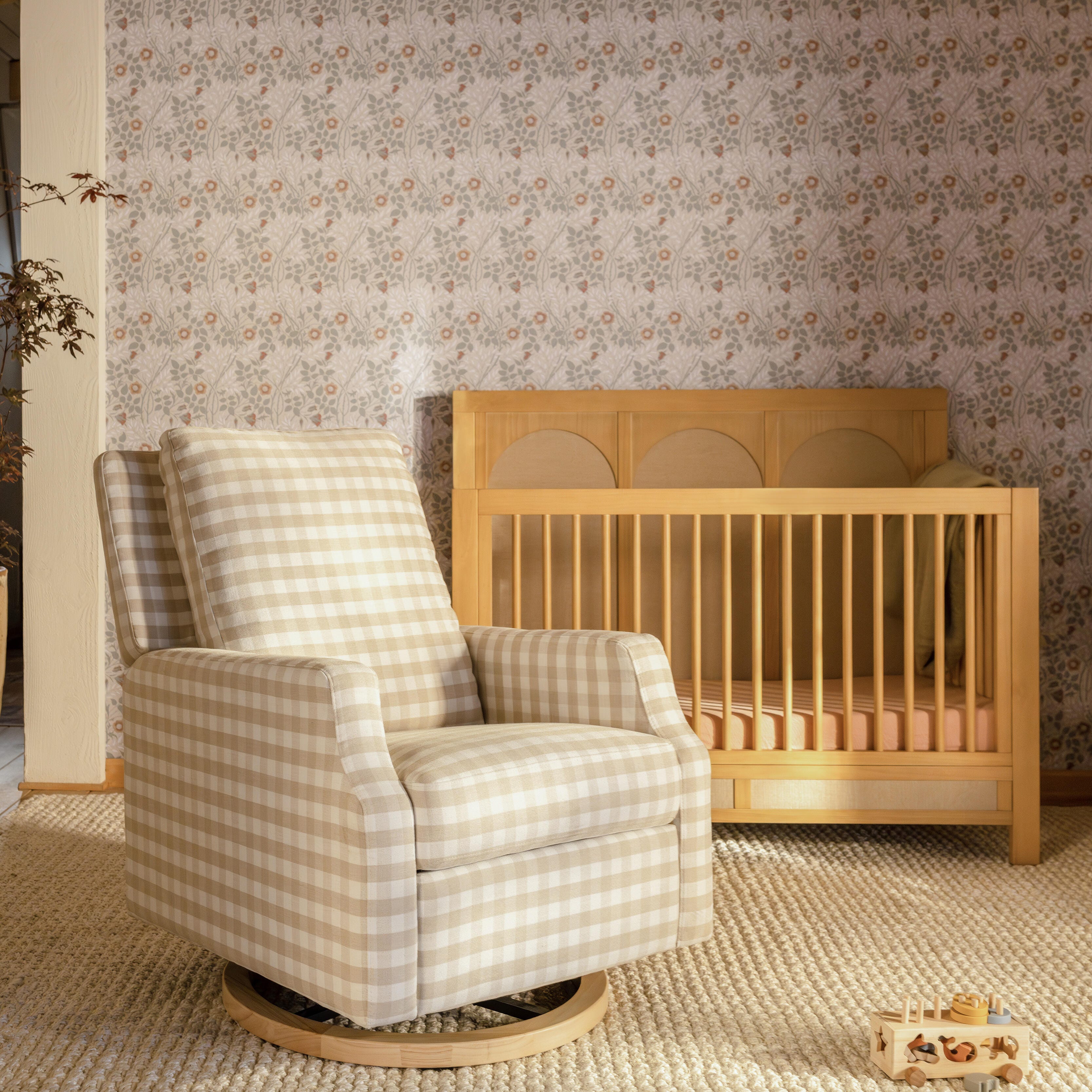 Namesake Crewe Manual Recliner and Swivel Glider, Tan, large
