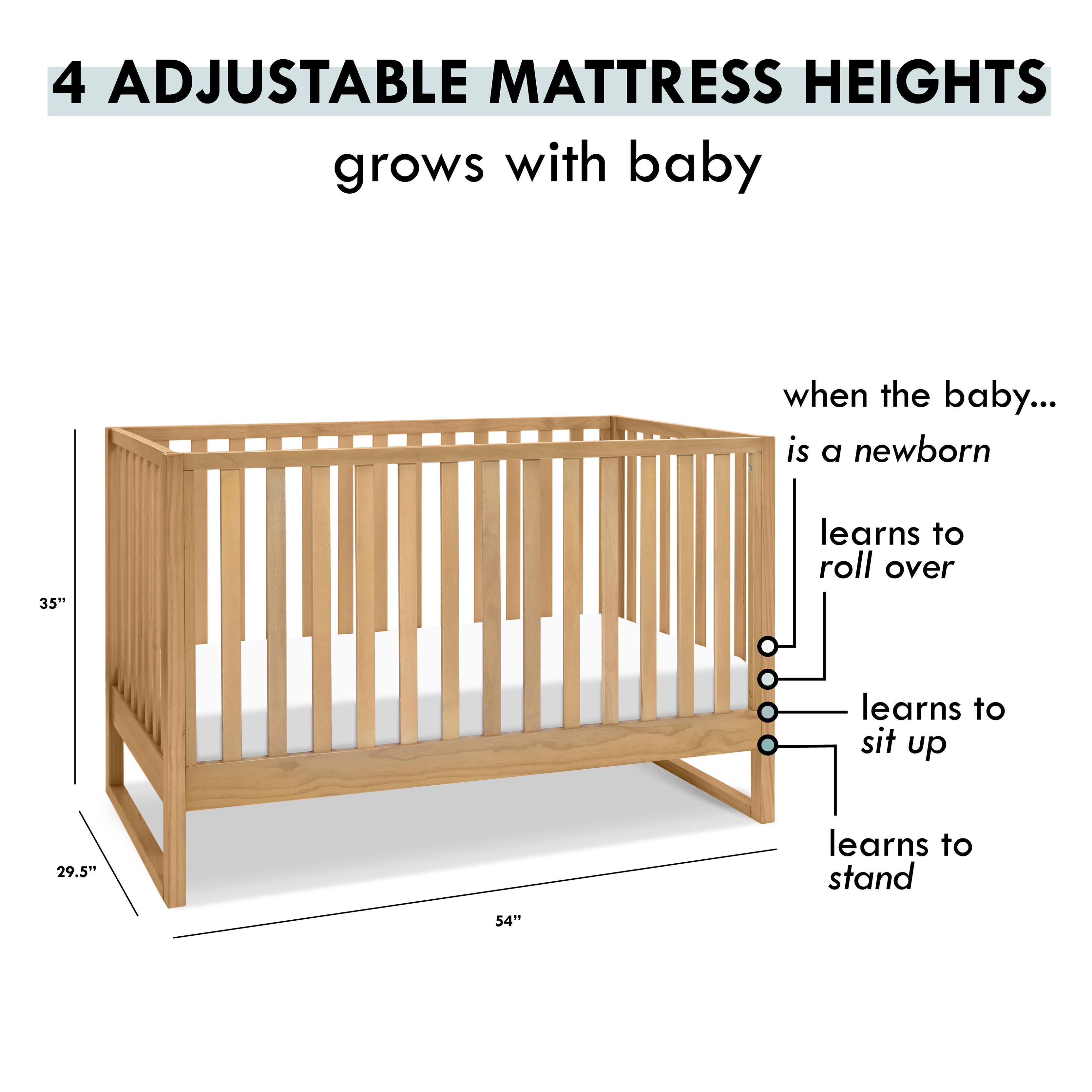 DaVinci Hunter 3-in-1 Convertible Crib, Honey, large
