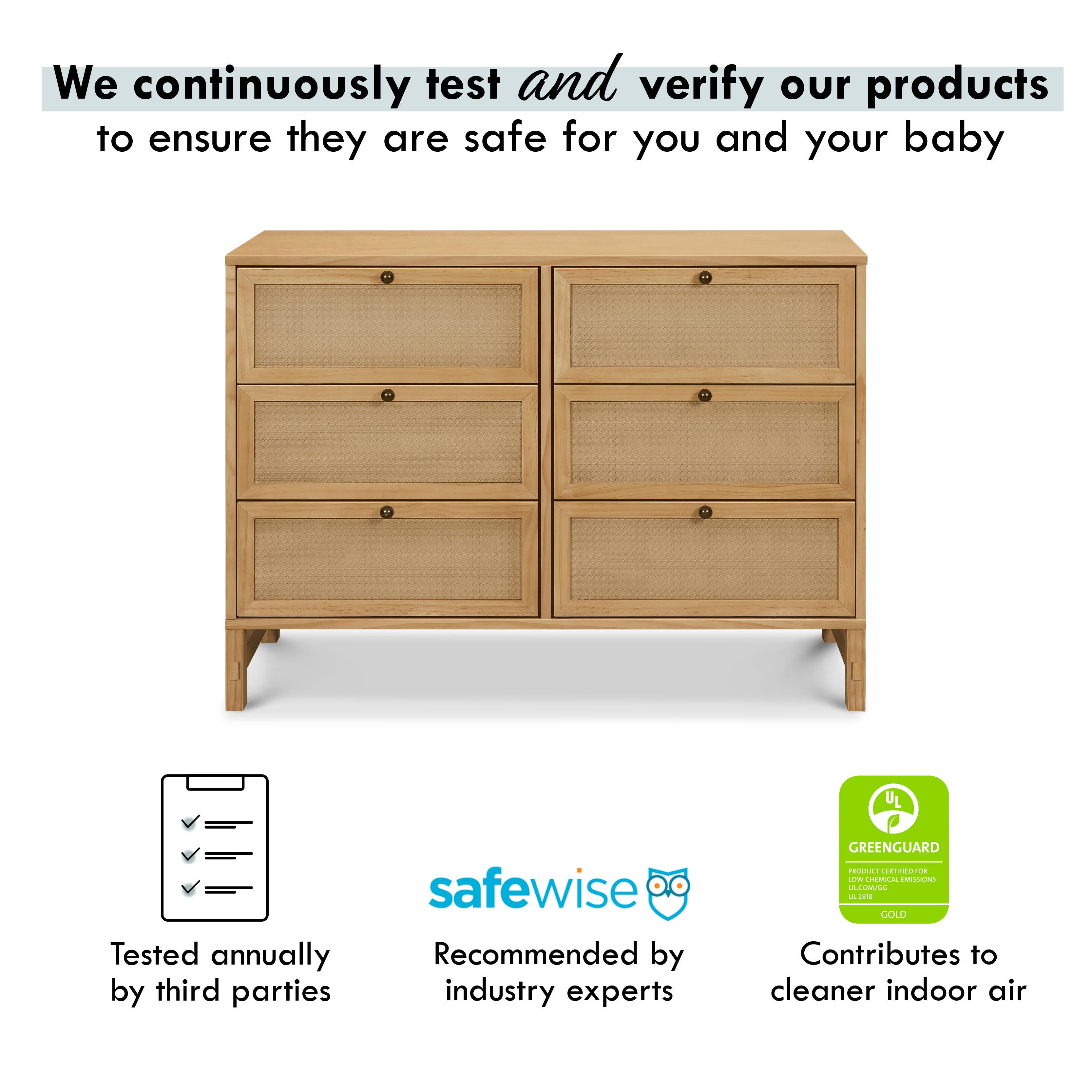 DaVinci Margot 6-Drawer Dresser, Honey, large