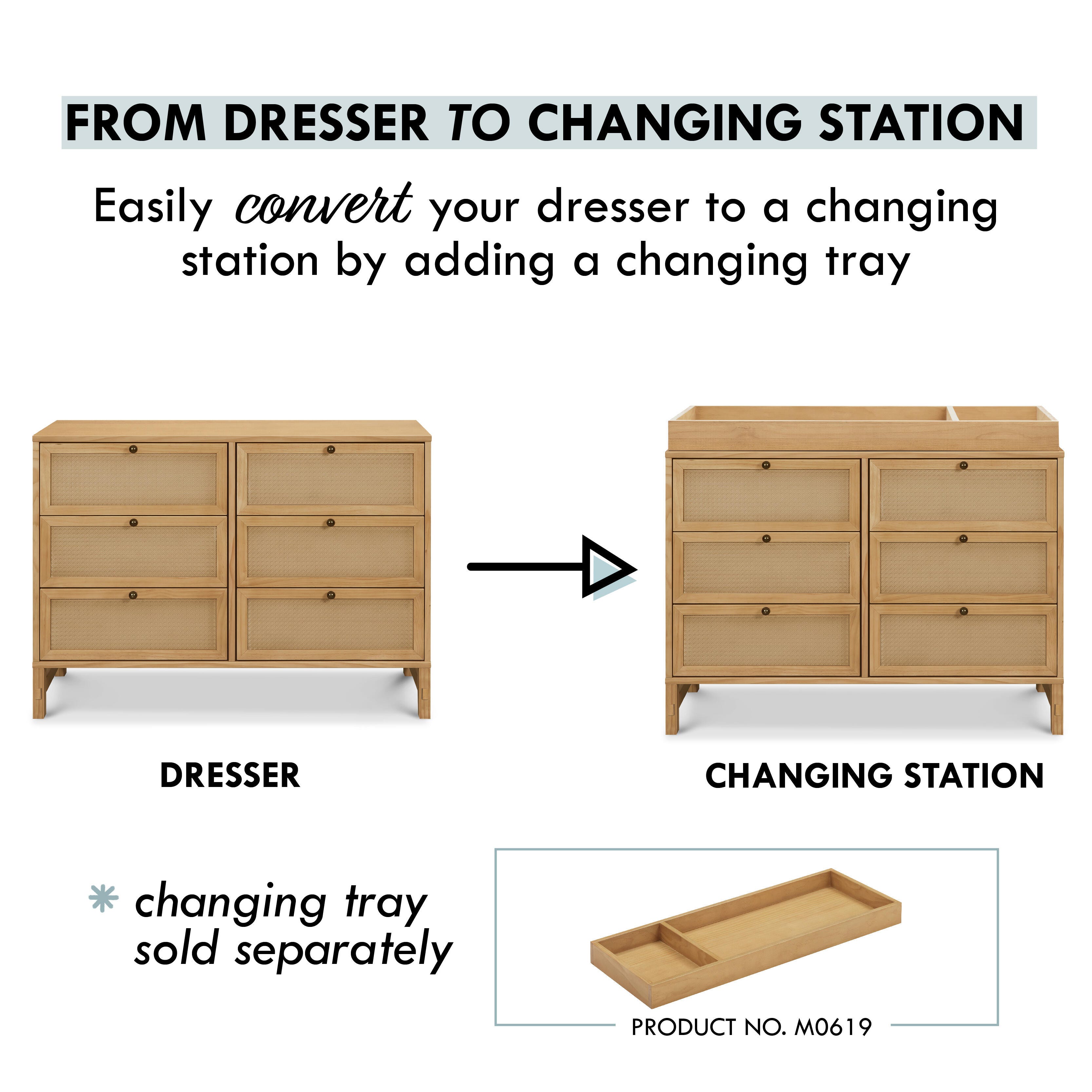 DaVinci Margot 6-Drawer Dresser, Honey, large