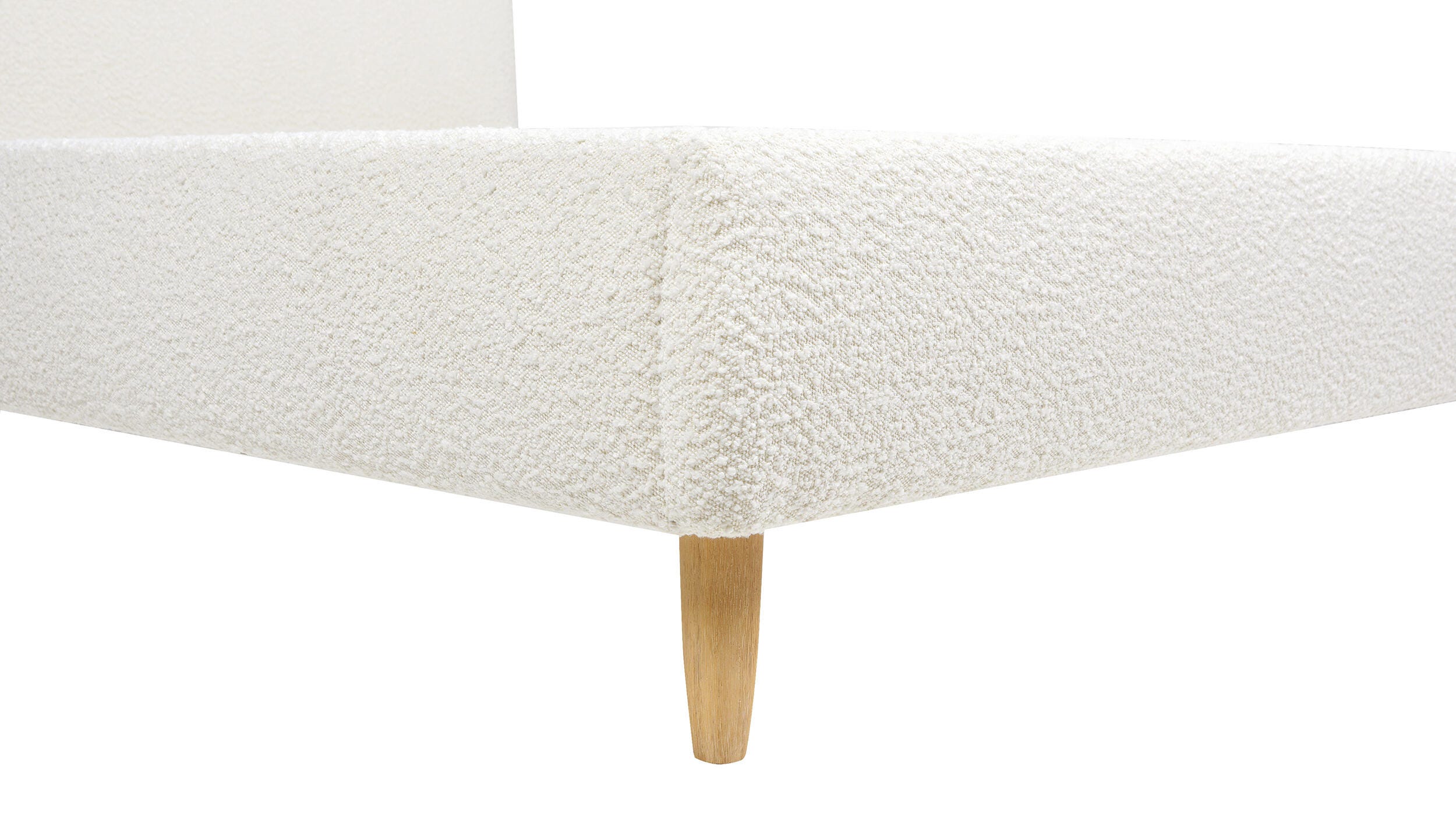 Jennifer Taylor Roman Roman Curved Headboard Upholstered King Platform Bed, Ivory White, large