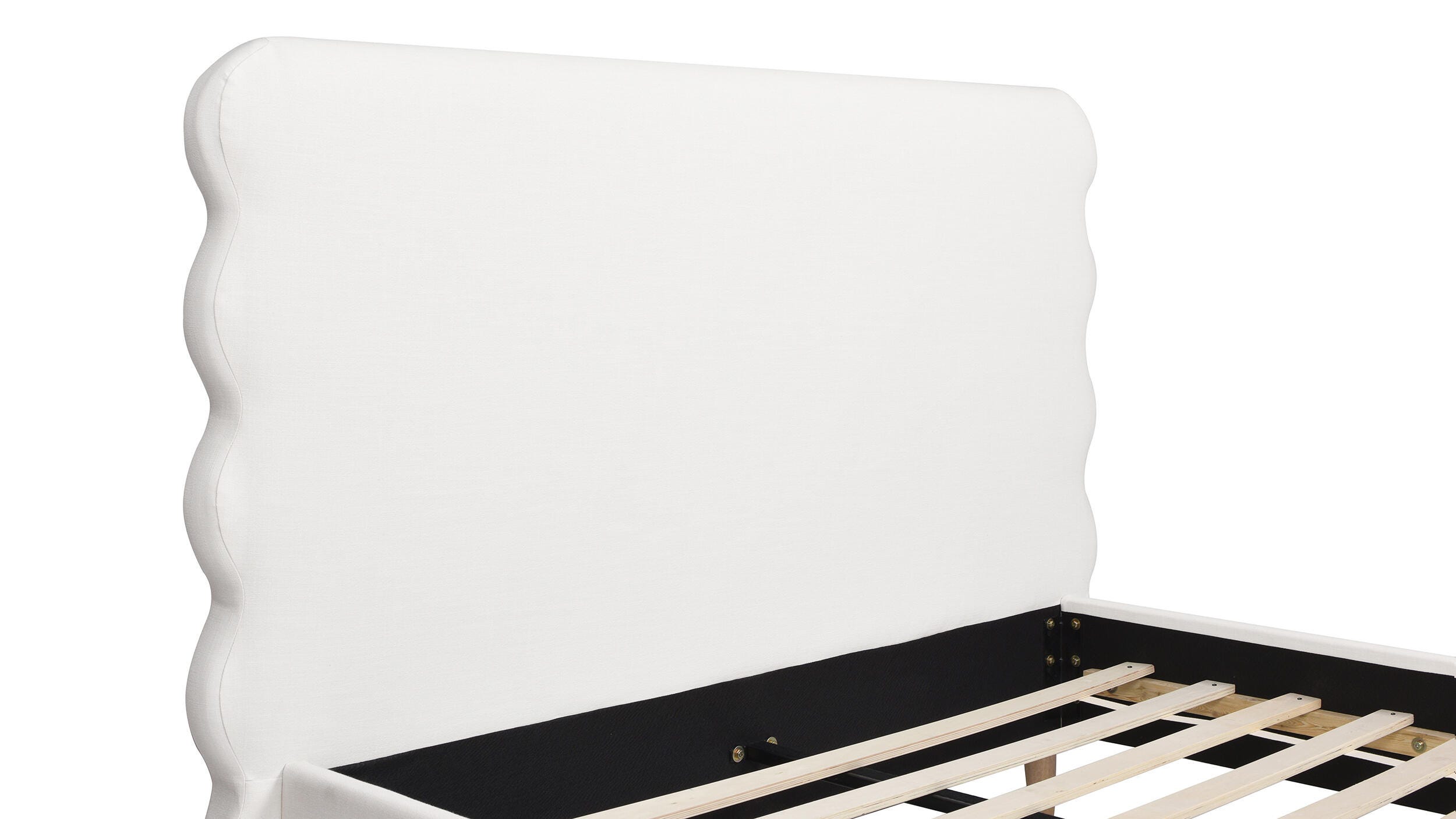 Jennifer Taylor Home Stockholm Stockholm Wavy Headboard Platform Queen Bed, Antique White, large