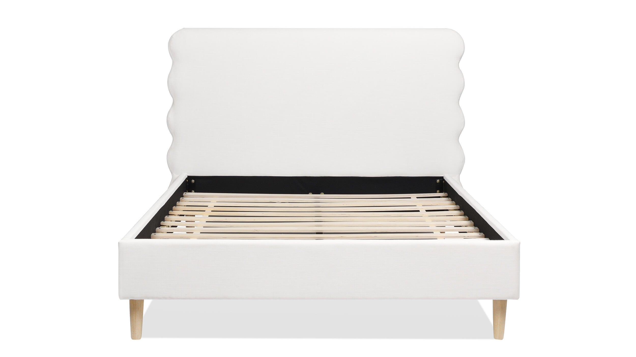 Jennifer Taylor Home Stockholm Stockholm Wavy Headboard Platform Queen Bed, Antique White, large