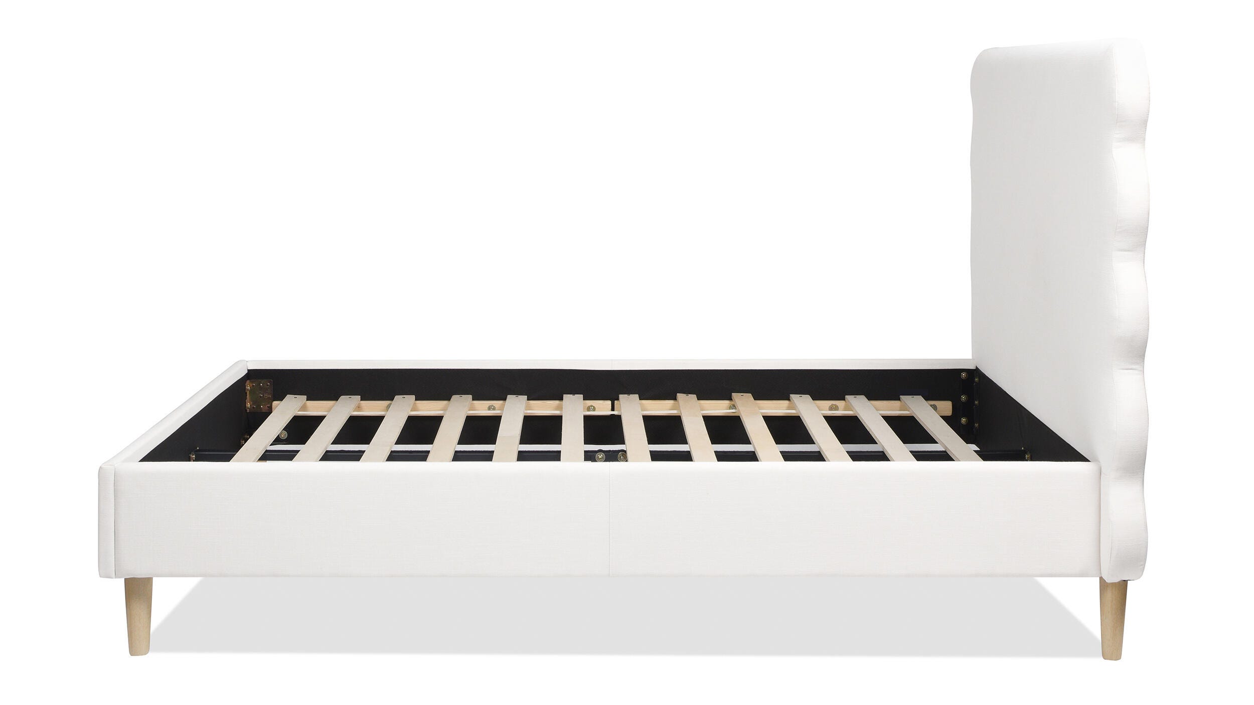 Jennifer Taylor Home Stockholm Stockholm Wavy Headboard Platform Queen Bed, Antique White, large