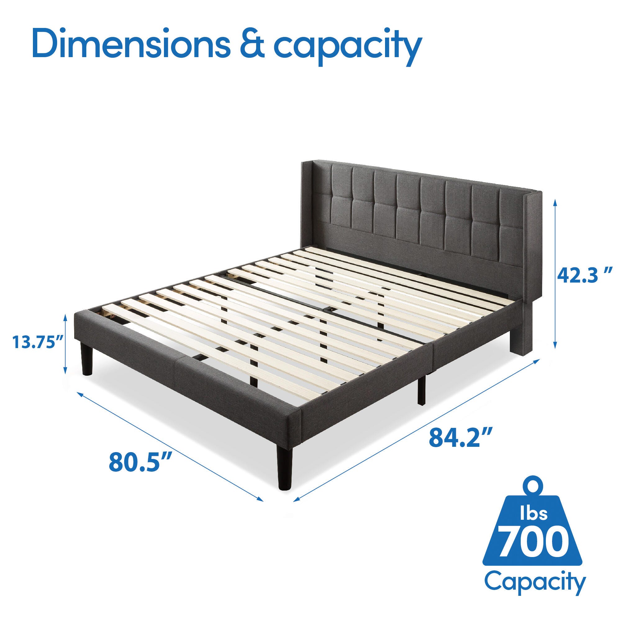 ZINUS Laurel King Platform Bed Frame, , large