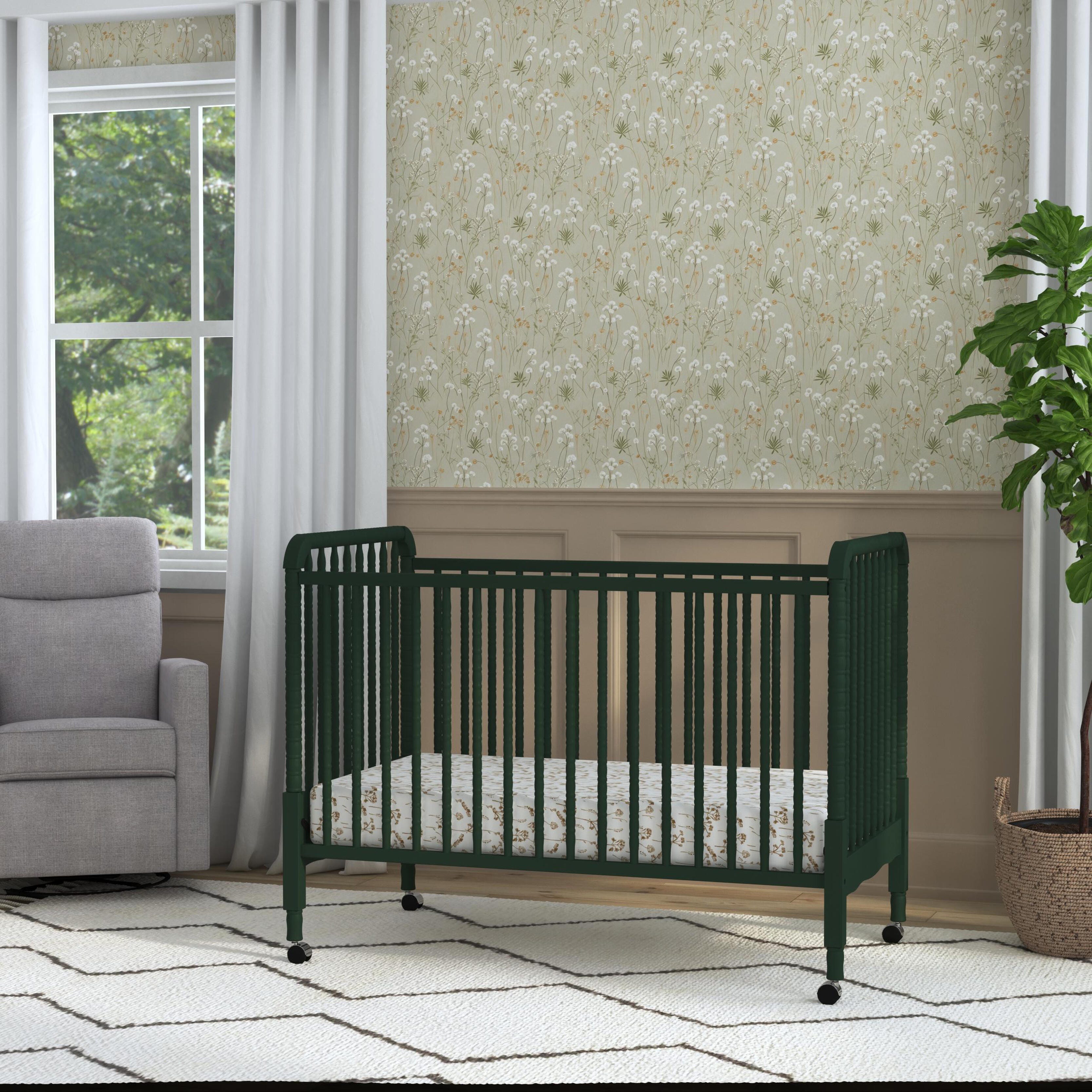DaVinci Jenny Lind 3-in-1 Convertible Crib, Forest Green, large