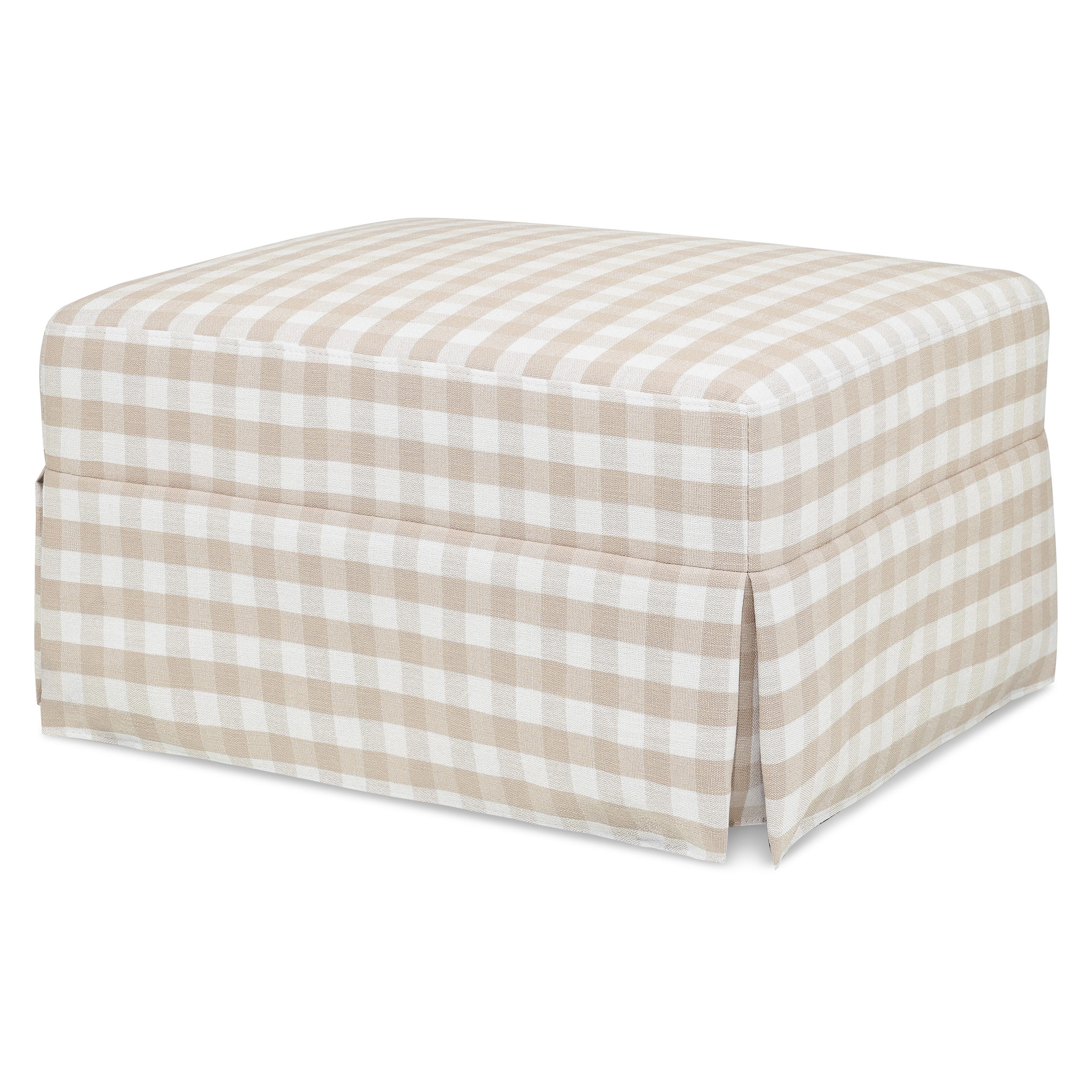 Namesake Crawford Gliding Ottoman, Tan Gingham, large