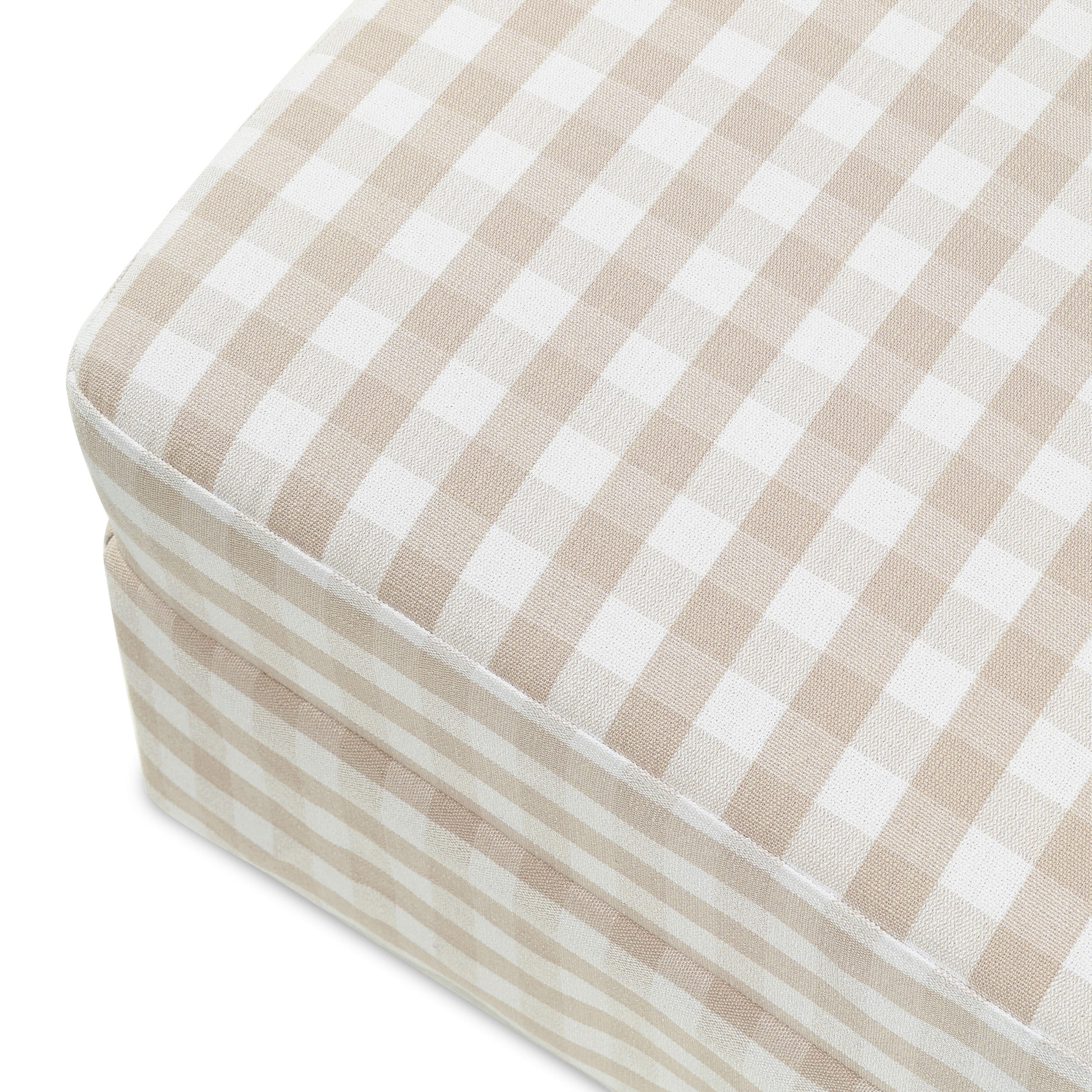 Namesake Crawford Gliding Ottoman, Tan Gingham, large