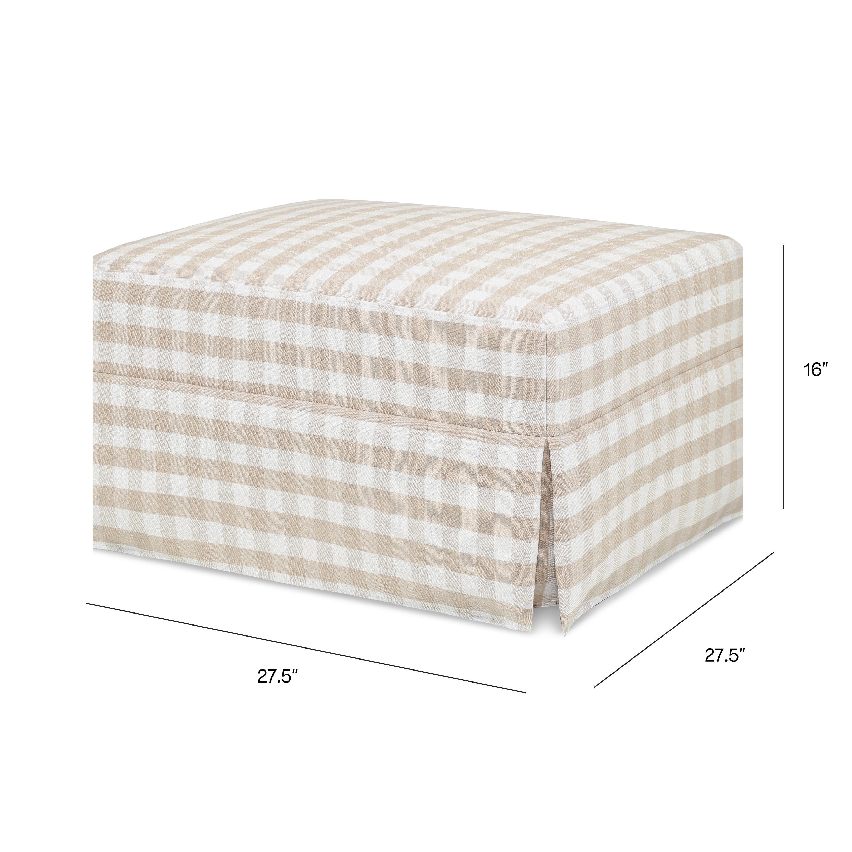 Namesake Crawford Gliding Ottoman, Tan Gingham, large