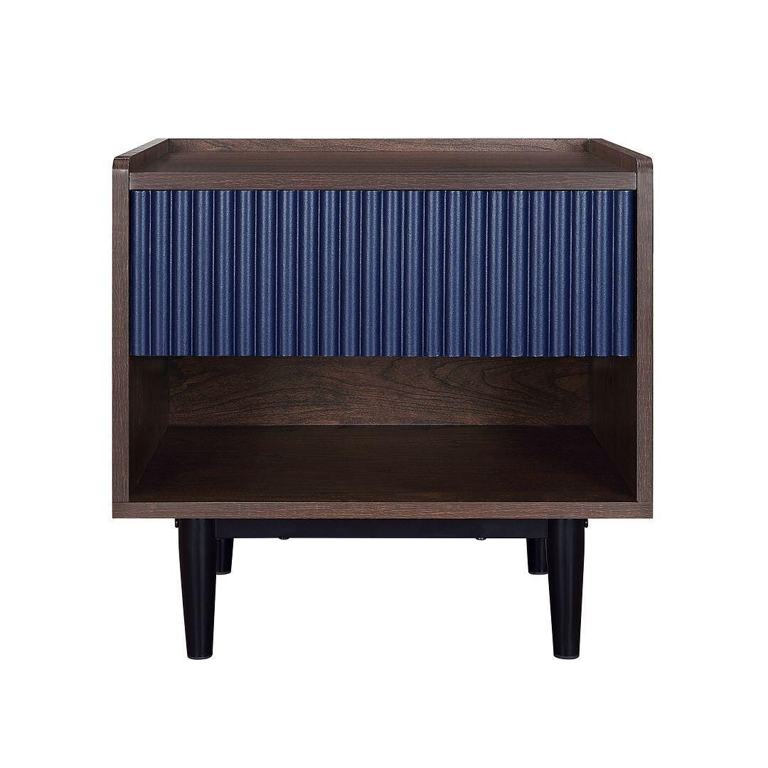 Manhattan Comfort Duane Ribbed 1-Drawer Nightstand | Ashley