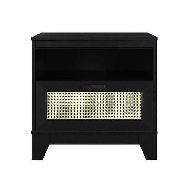 Manhattan Comfort Sheridan Cane 1-Drawer Nightstand