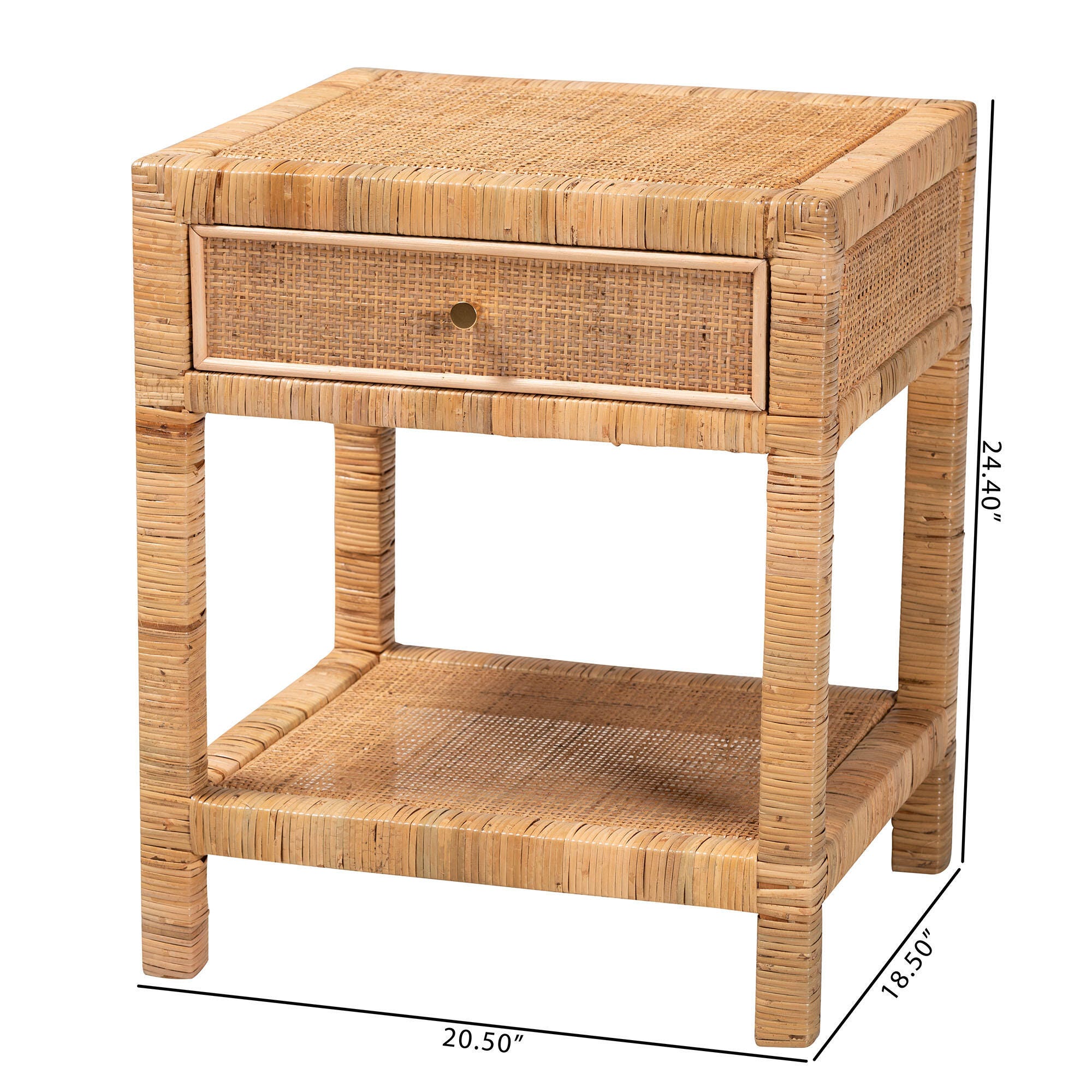 bali & pari Adelia Natural Rattan Nightstand, , large