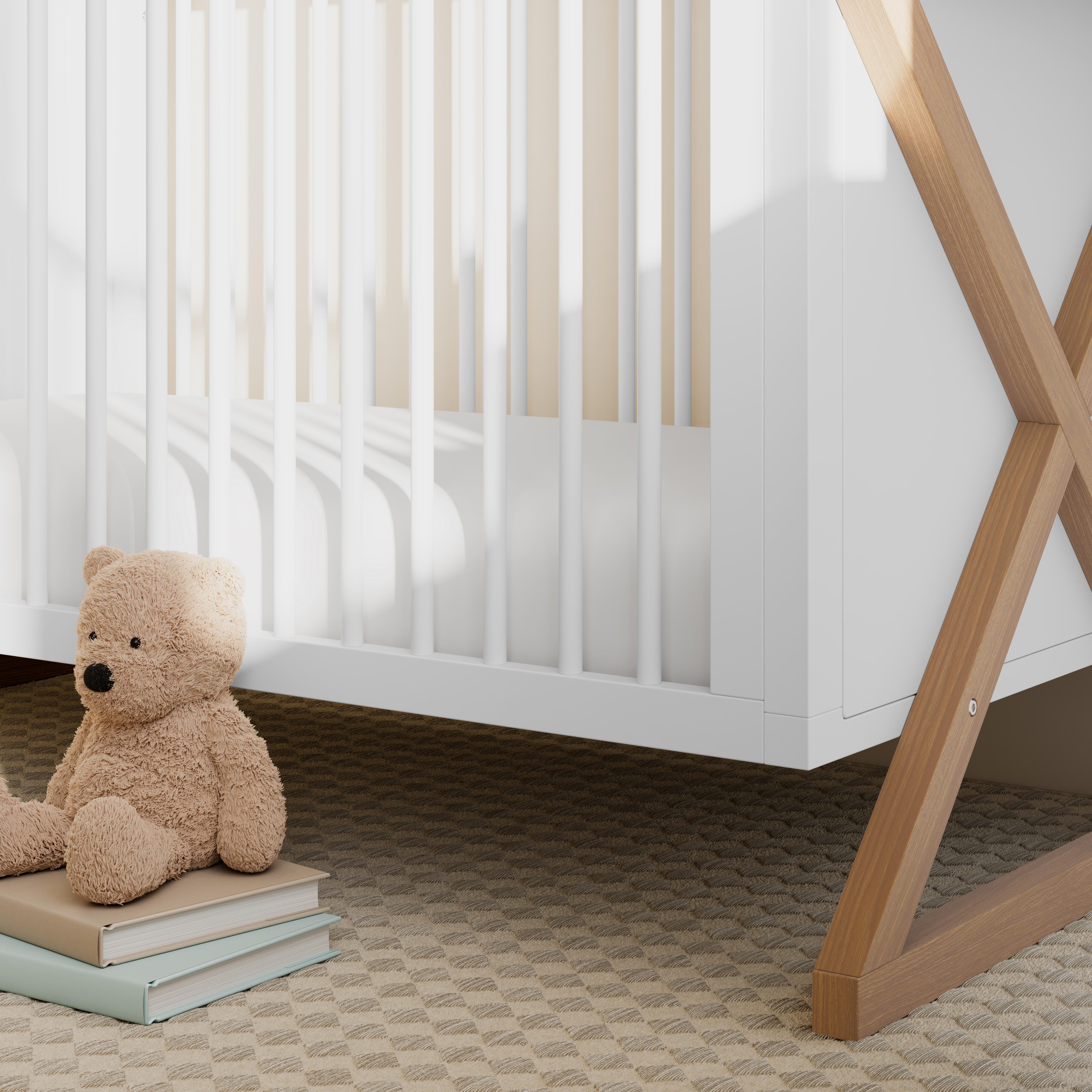 Storkcraft Equinox 3-in-1 Convertible Crib, White/Vintage Driftwood, large