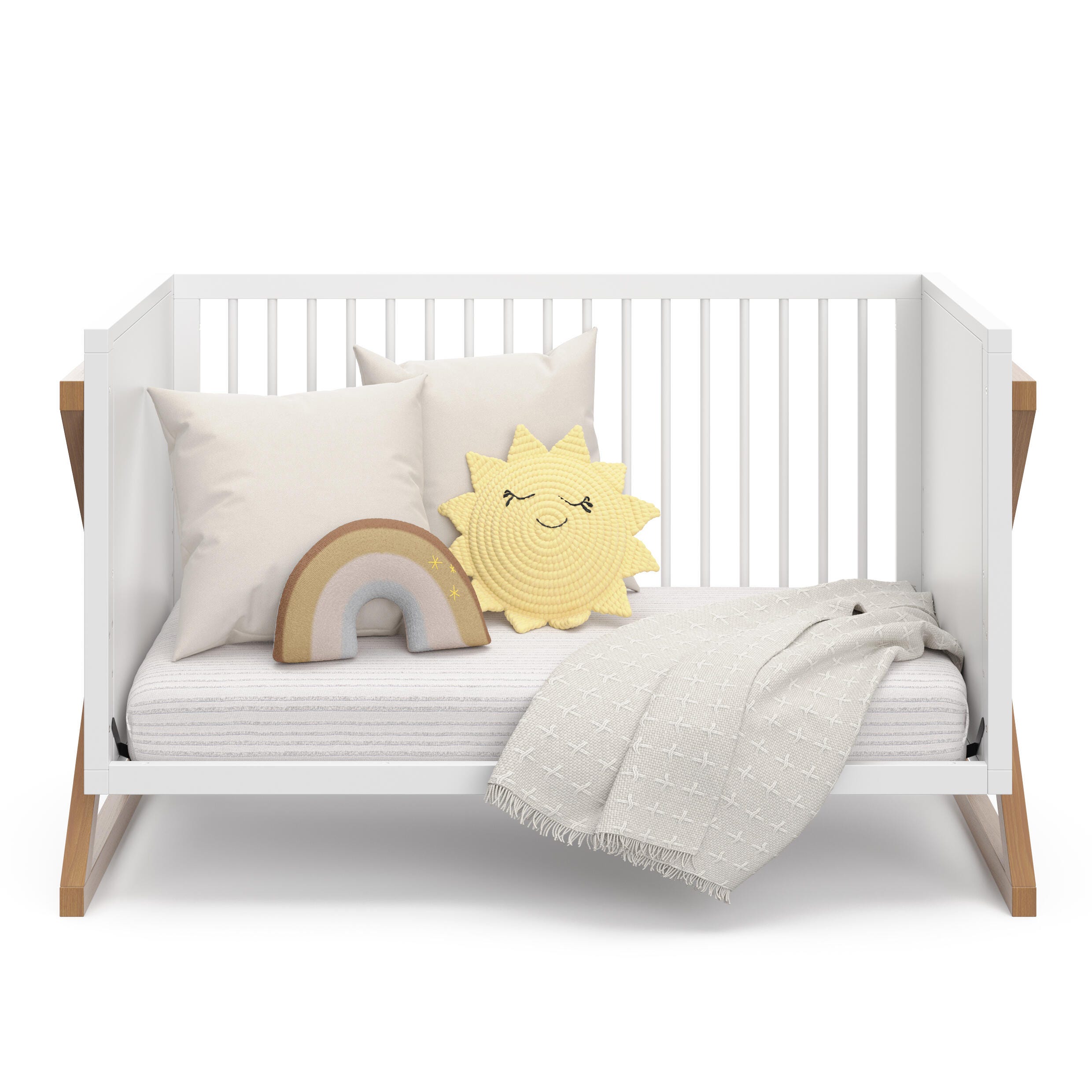Storkcraft Equinox 3-in-1 Convertible Crib, White/Vintage Driftwood, large
