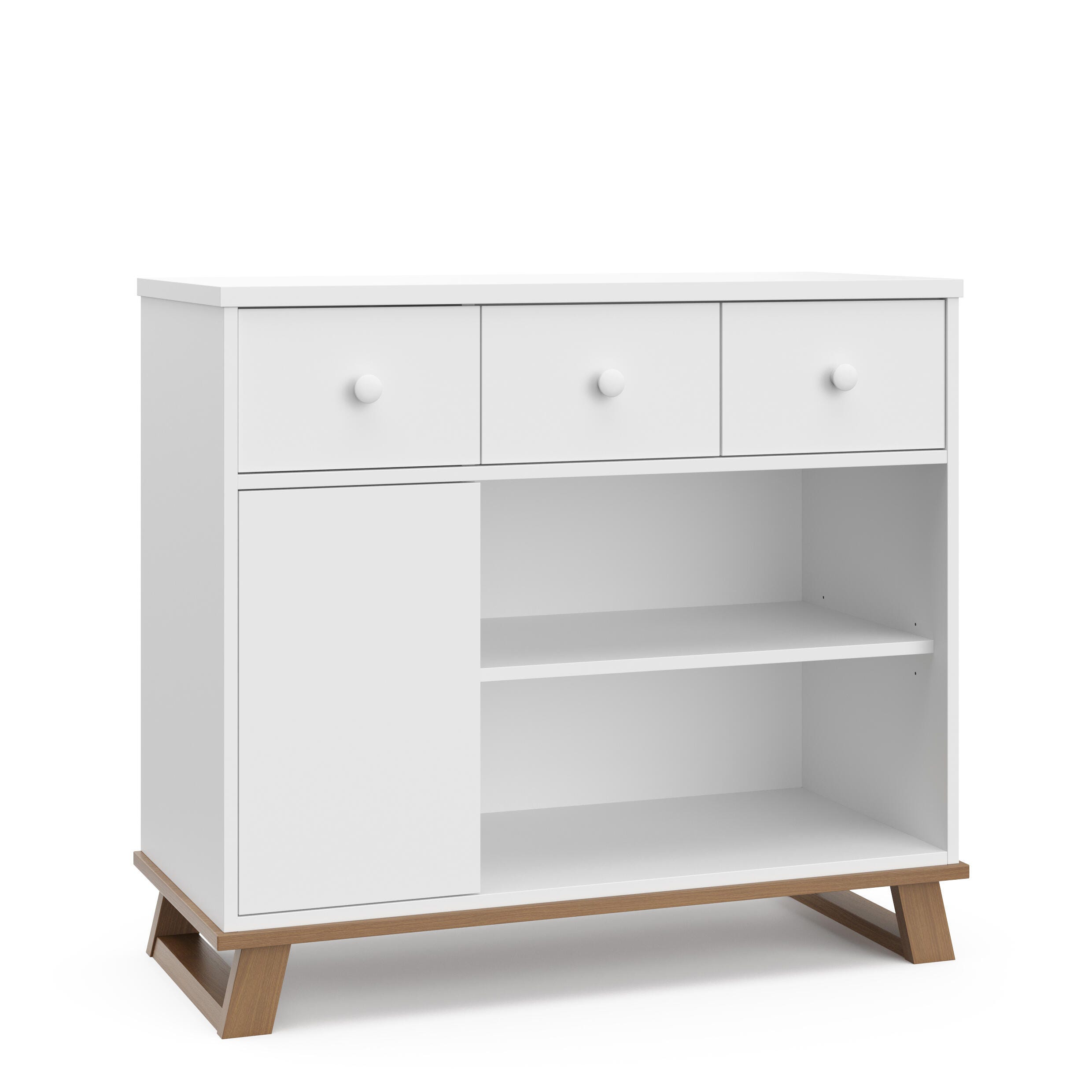 Storkcraft Modern Nursery Changing Table Dresser, White/Vintage Driftwood