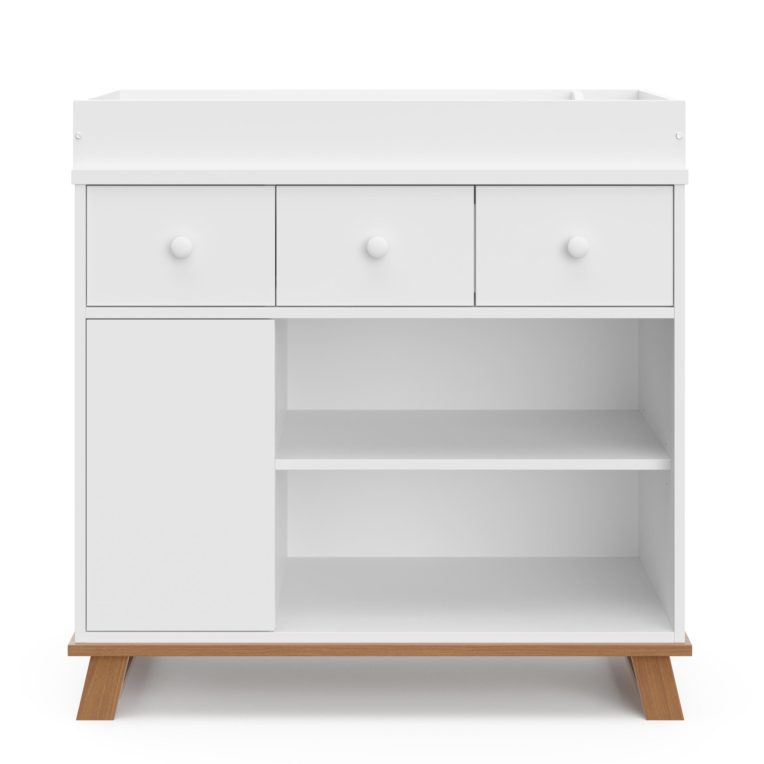 Storkcraft Modern Nursery Changing Table Dresser, White/Vintage Driftwood, large
