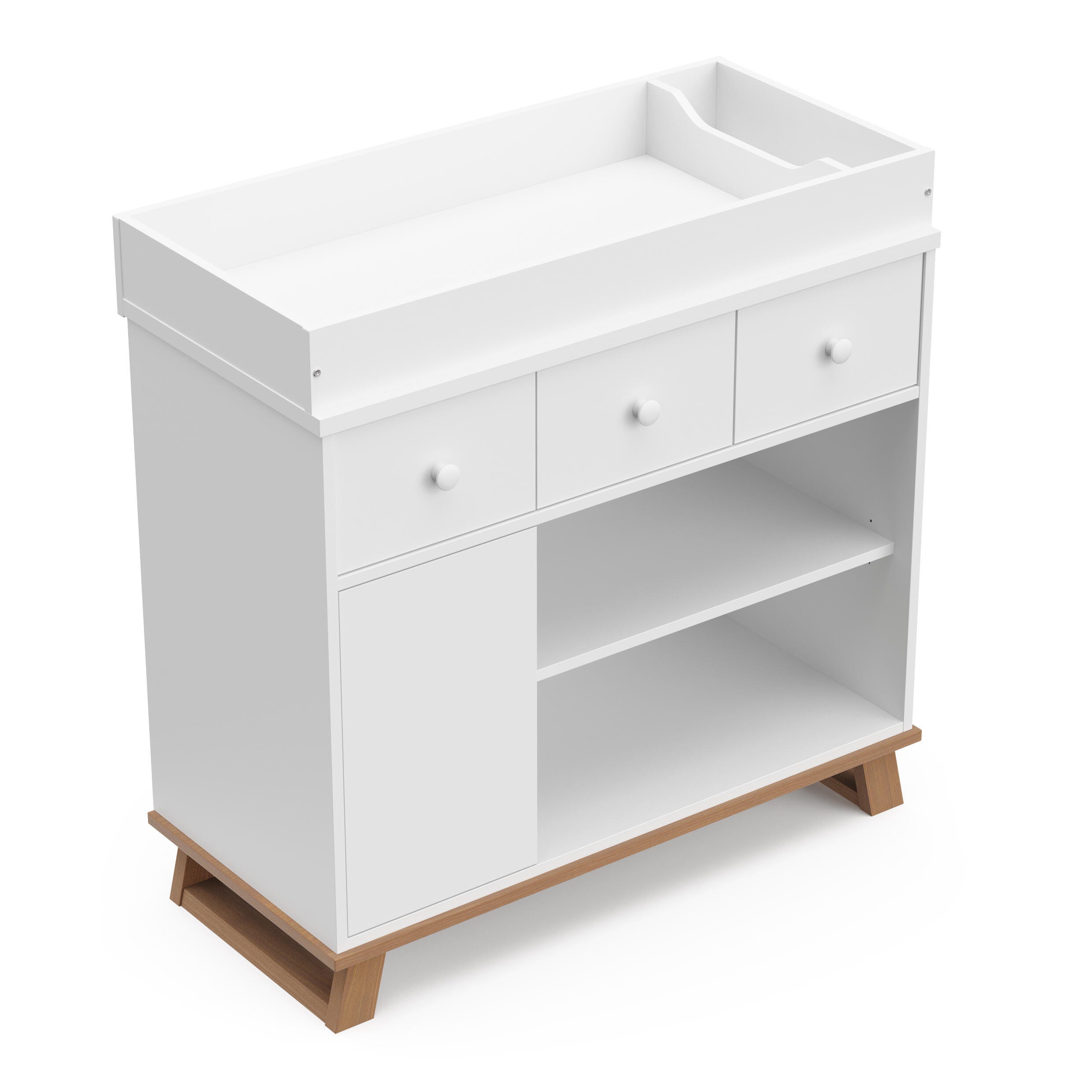 Storkcraft Modern Nursery Changing Table Dresser, White/Vintage Driftwood, large