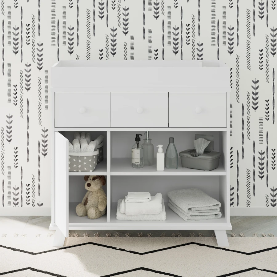 Storkcraft Modern Nursery Changing Table Dresser, White Storkcraft Modern Nursery Changing Table Dresser, White