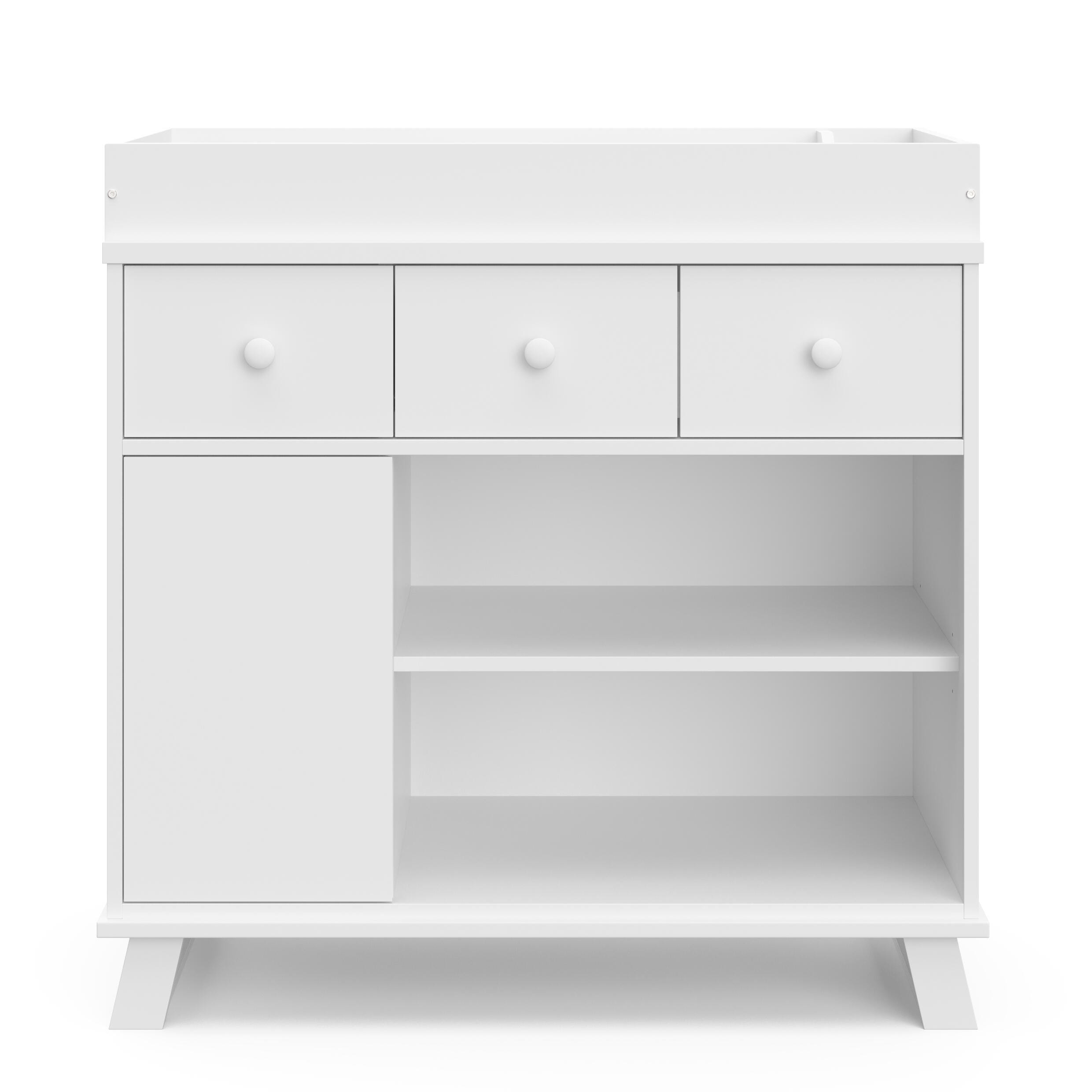 Storkcraft Modern Nursery Changing Table Dresser, White, large