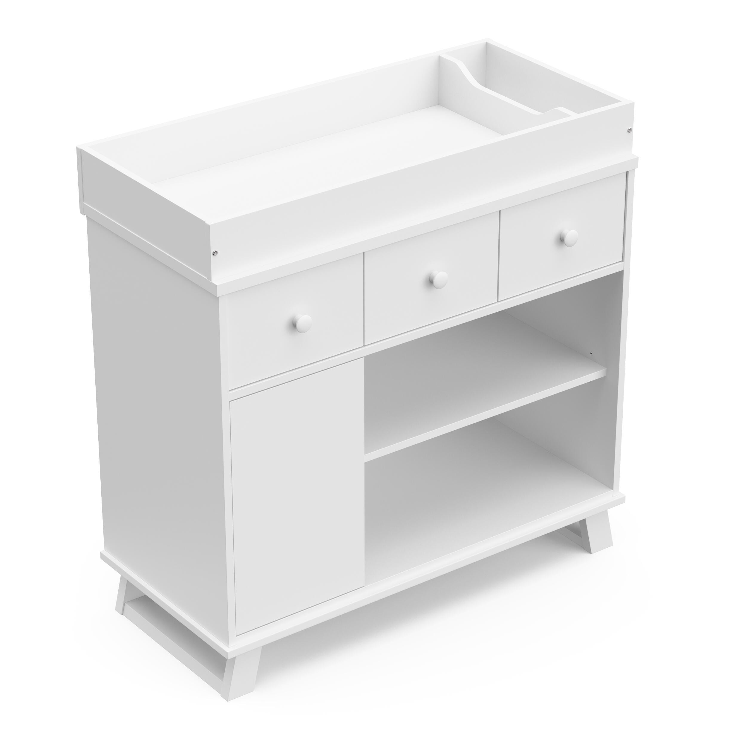 grey changing table dresser Graco Olivia 3 Drawer Dresser with Removable Changing Topper Driftwood main image 1