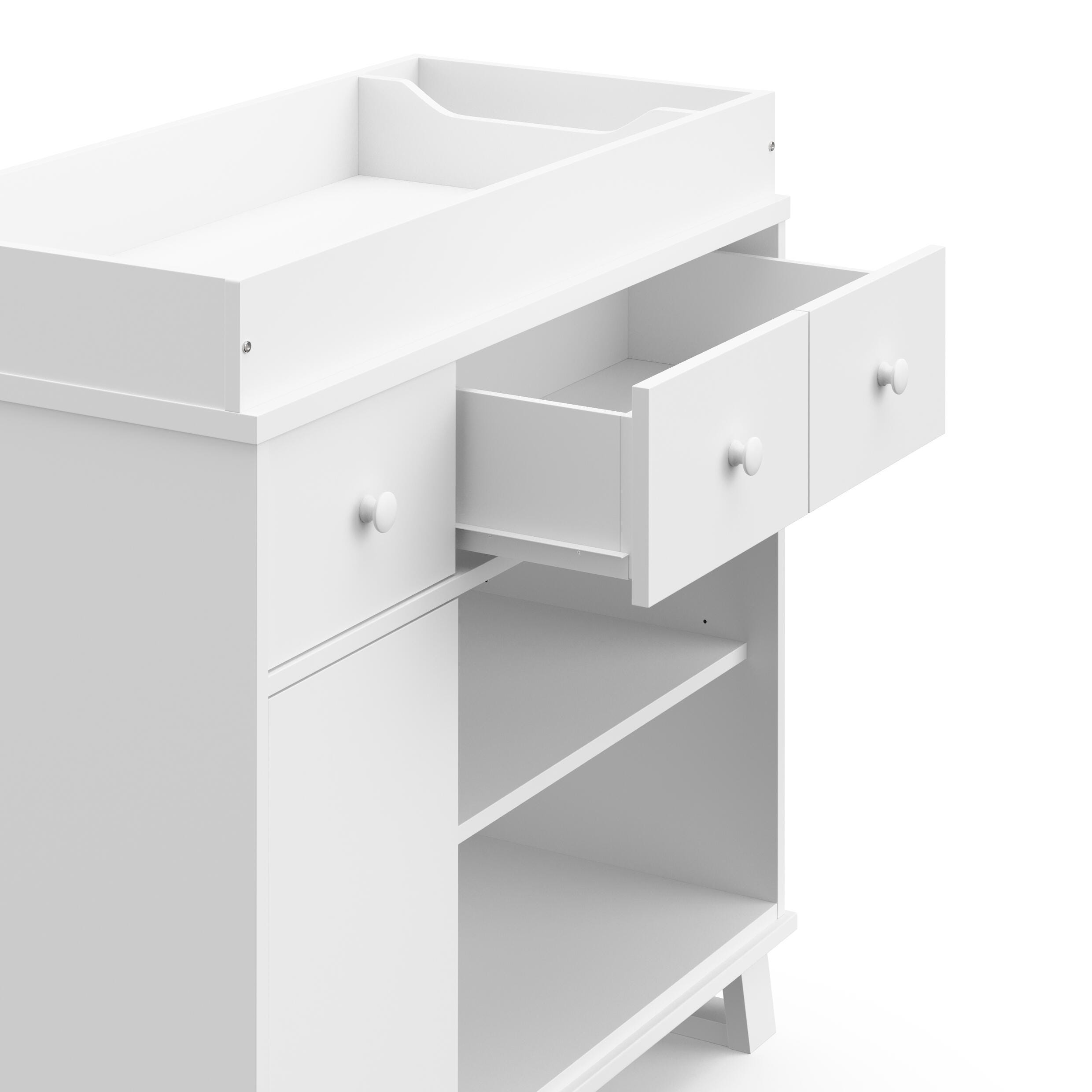 blue changing table dresser Cerea Small Changing Table in Navy N-9520-1-DR2 by Elements International  at Wells Home Furnishings