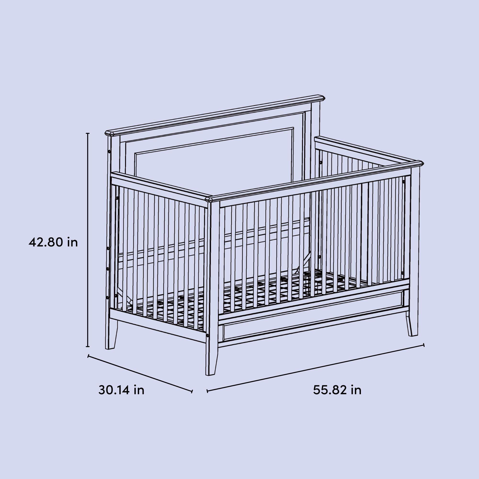 Storkcraft Solstice 5-in-1 Convertible Crib, White, large