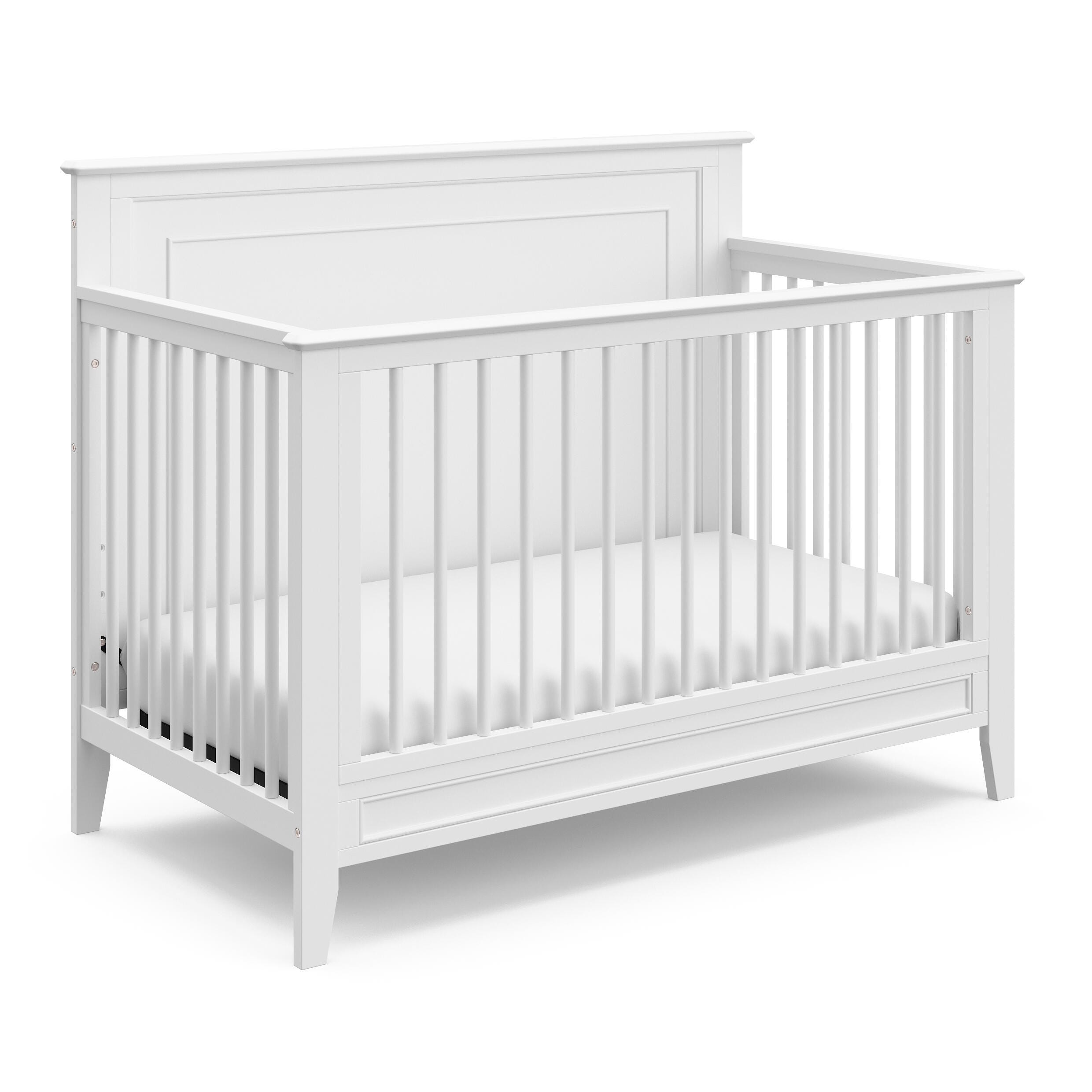 Storkcraft Solstice 5-in-1 Convertible Crib, White, large