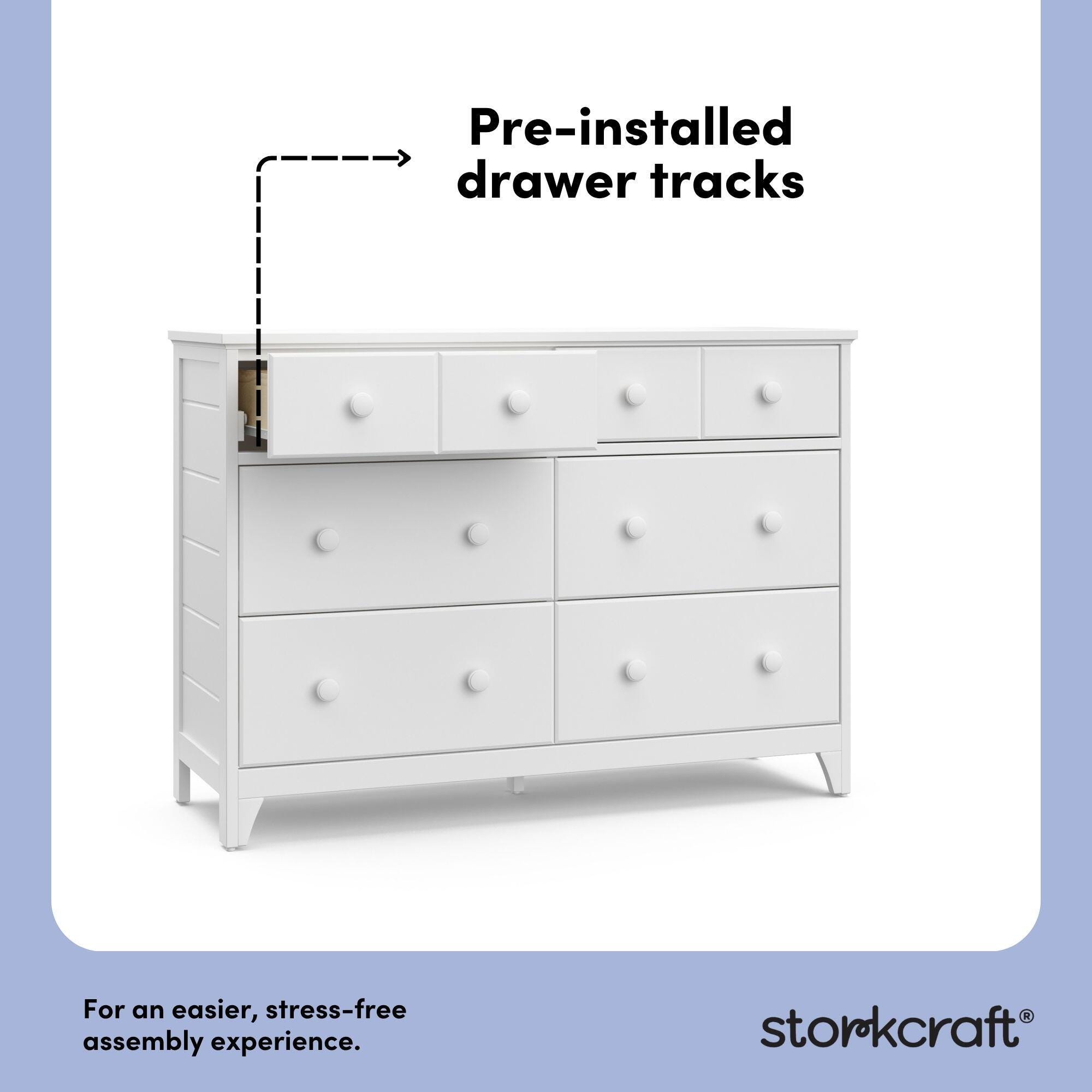 Storkcraft Moss 6 Drawer Double Dresser, , large